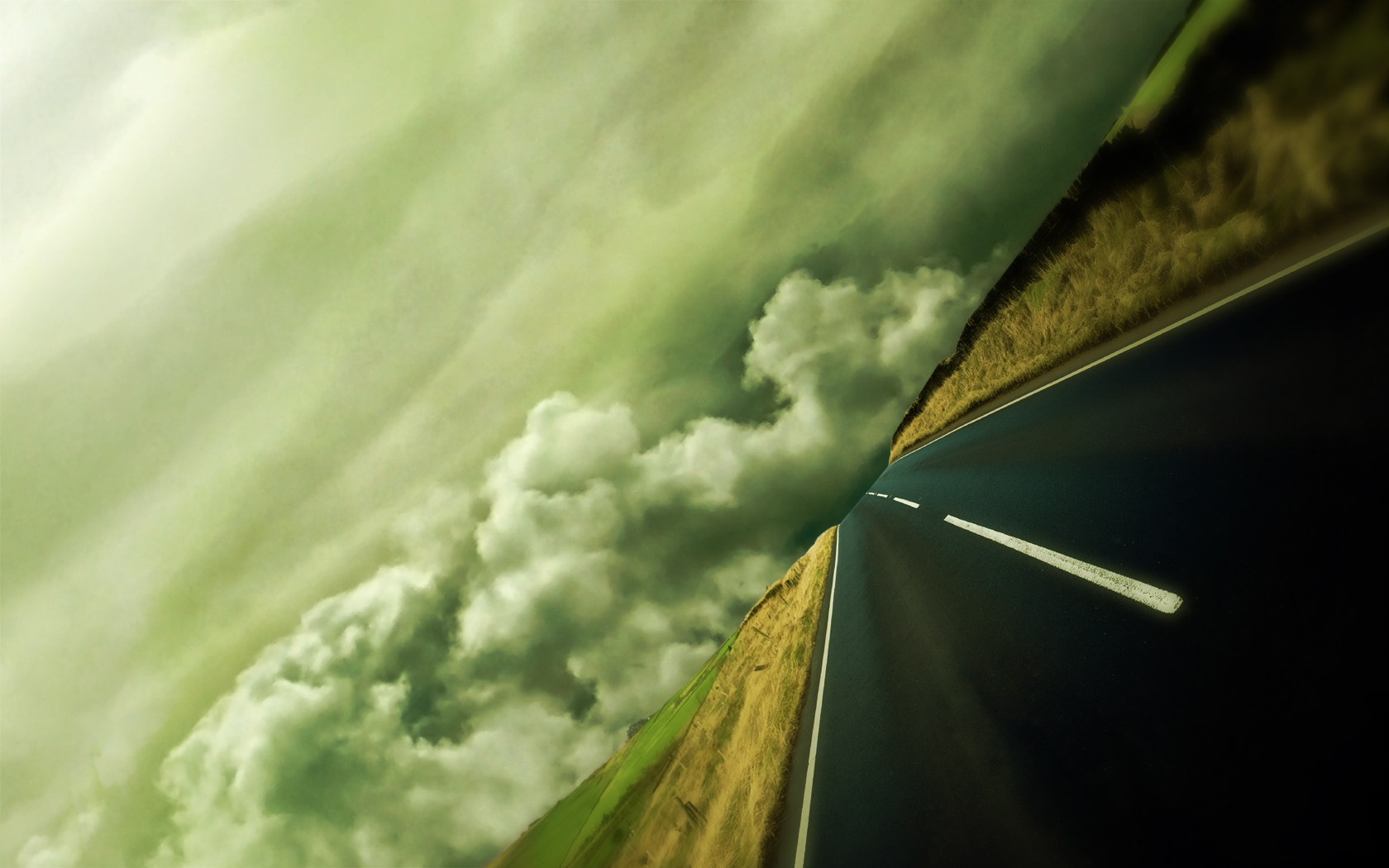 Download mobile wallpaper Sky, Road, Cloud, Man Made for free.