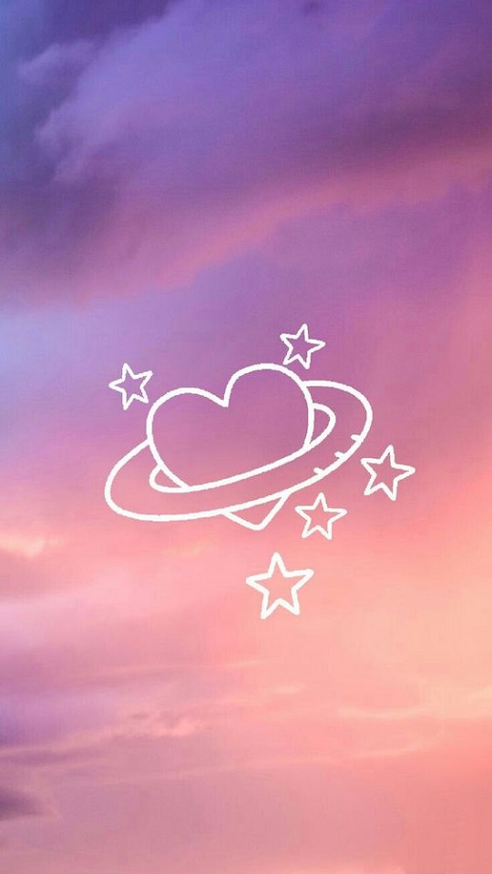 Download mobile wallpaper Sky, Stars, Heart, Artistic for free.