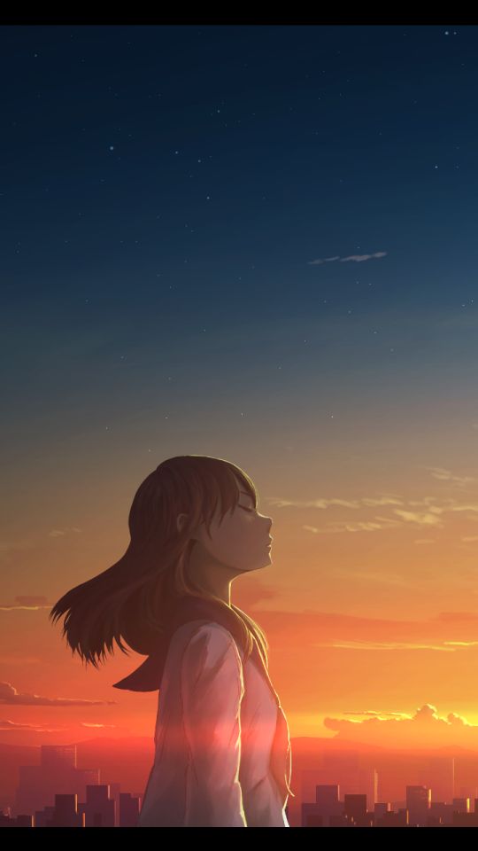 Download mobile wallpaper Anime, Sunset, Original for free.