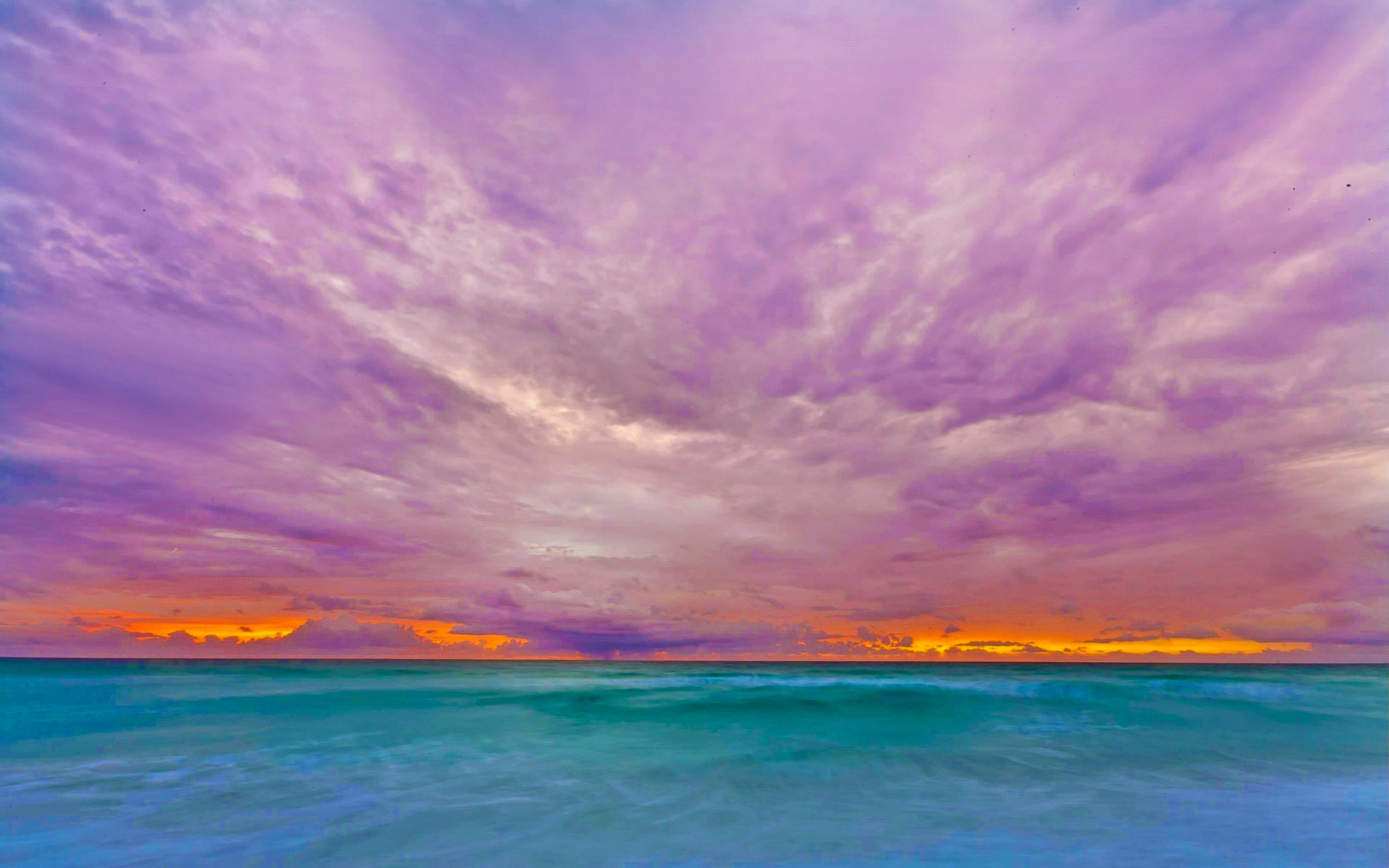 Download mobile wallpaper Nature, Water, Sky, Pink, Horizon, Ocean, Sunrise, Earth, Colorful, Cloud, Scenic for free.