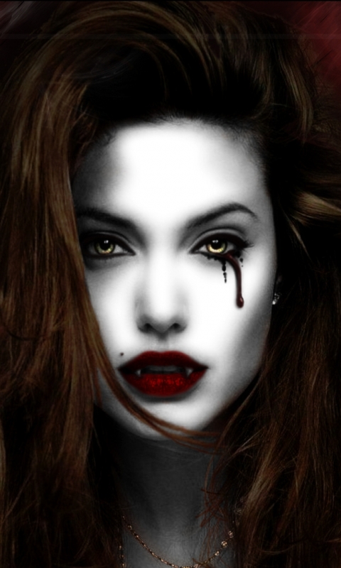 Handy-Wallpaper Angelina Jolie, Düster, Vampir kostenlos herunterladen.