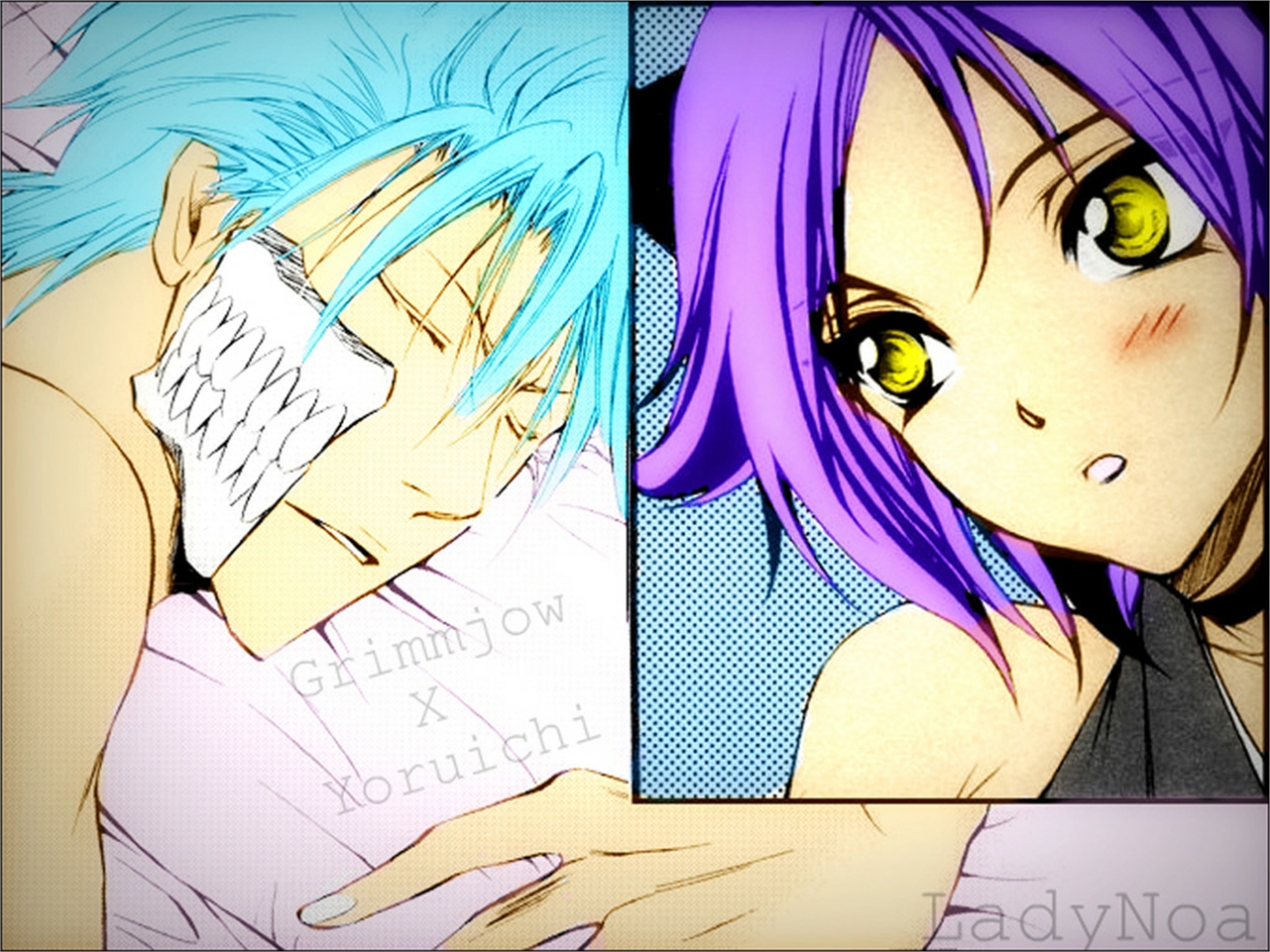 Handy-Wallpaper Bleach, Animes, Yoruichi Shihoin, Grimmjow Jaegerjaquez kostenlos herunterladen.