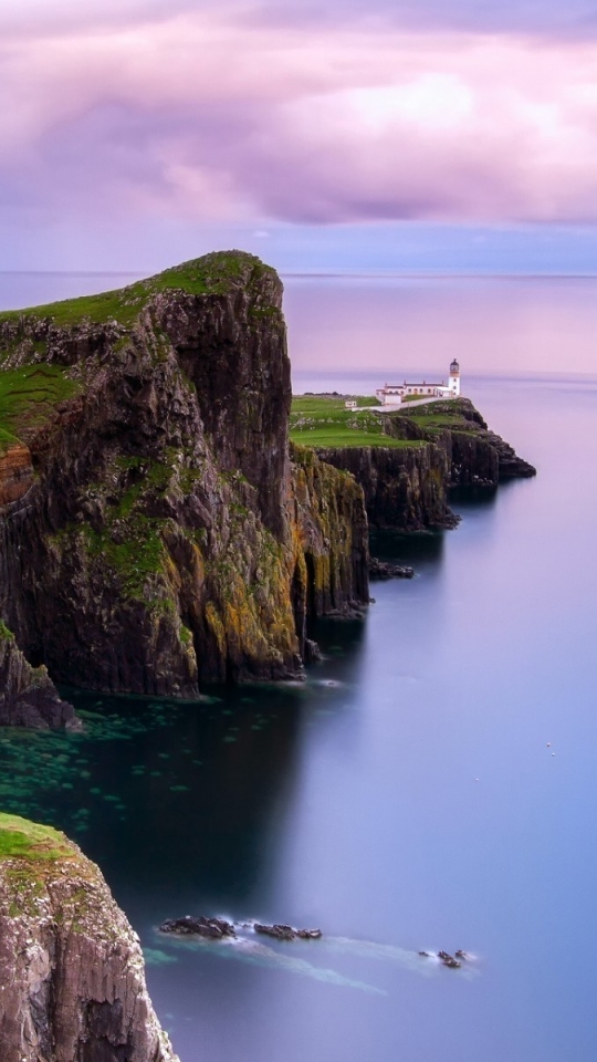 無料モバイル壁紙灯台, 地平線, 海洋, 崖, スコットランド, マンメイドをダウンロードします。