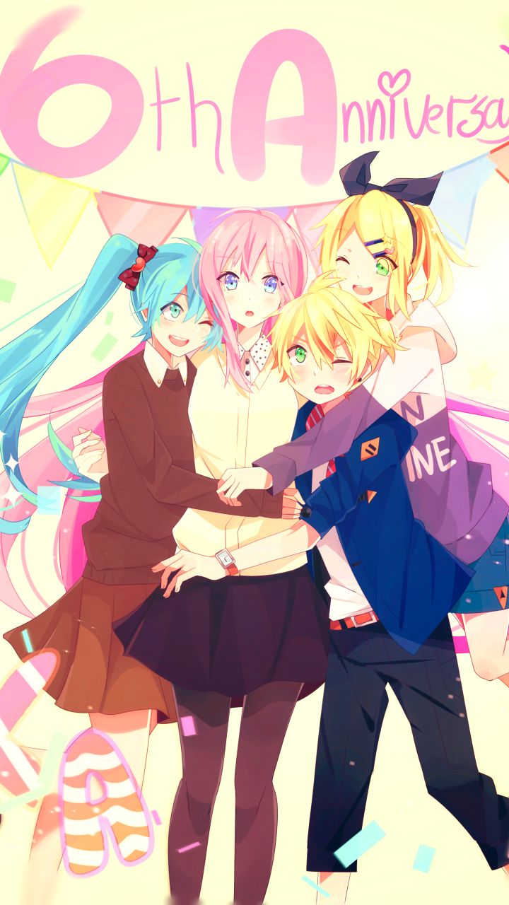 Descarga gratuita de fondo de pantalla para móvil de Vocaloid, Luka Megurine, Animado, Hatsune Miku, Rin Kagamine, Len Kagamine.