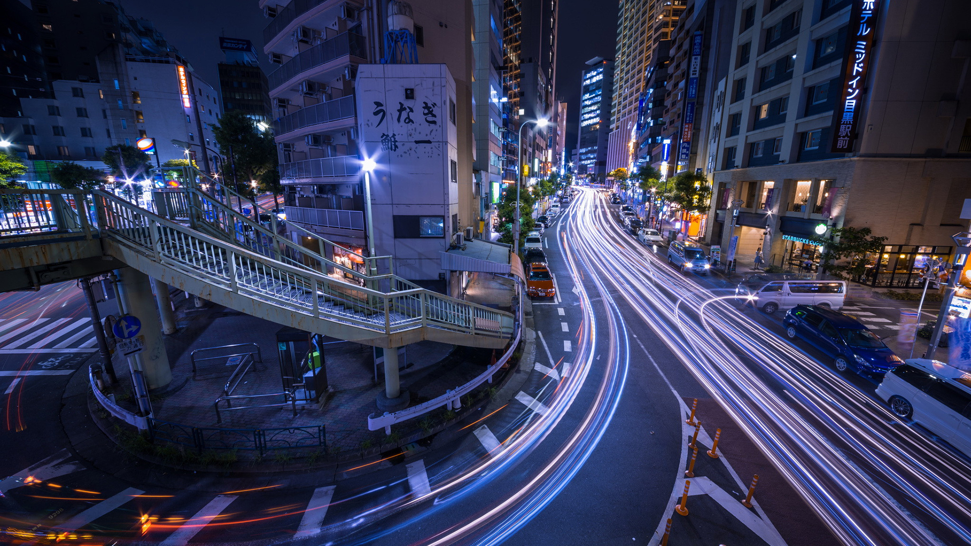Скачать обои бесплатно Ночь, Япония, Улица, Фотографии, Промежуток Времени картинка на рабочий стол ПК