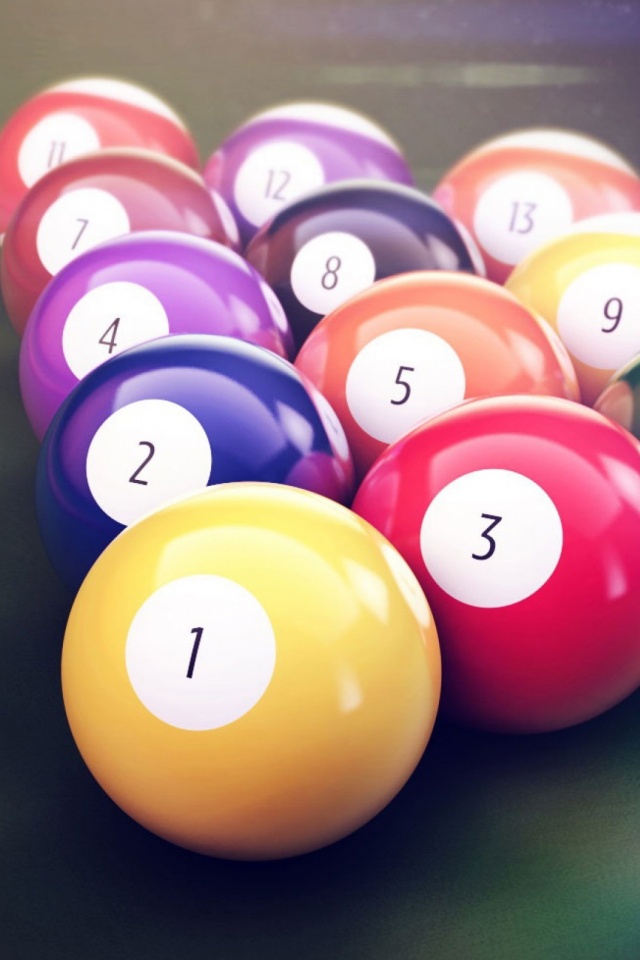 Download mobile wallpaper Colors, Ball, Game, Pool, Number, Billiard for free.