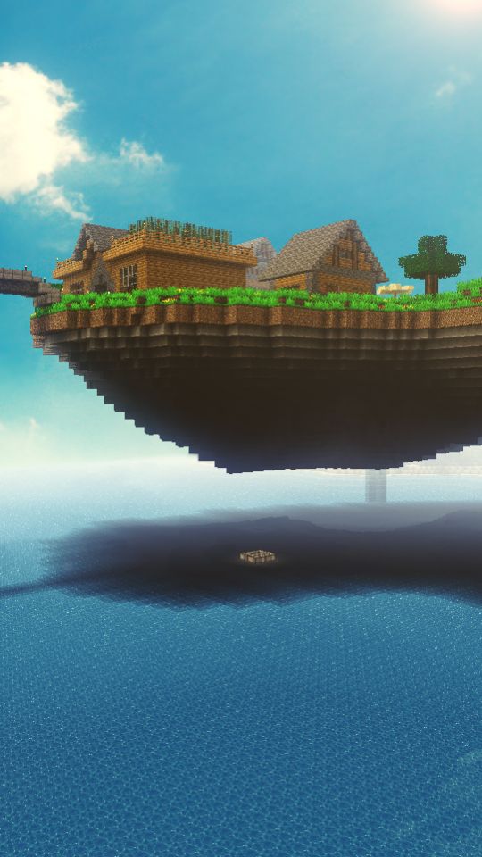 Download mobile wallpaper Minecraft, Video Game, Floating Island, Mojang for free.