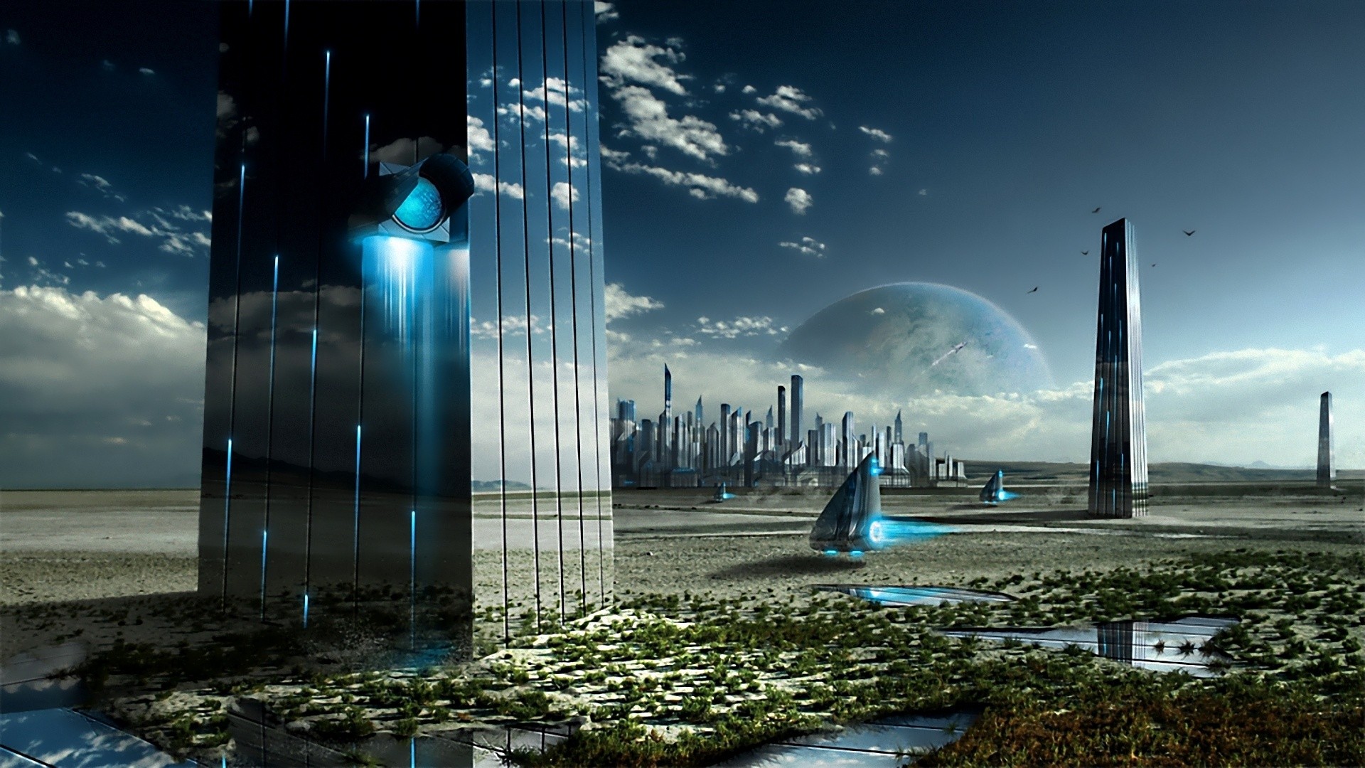 futuristic, city, sci fi
