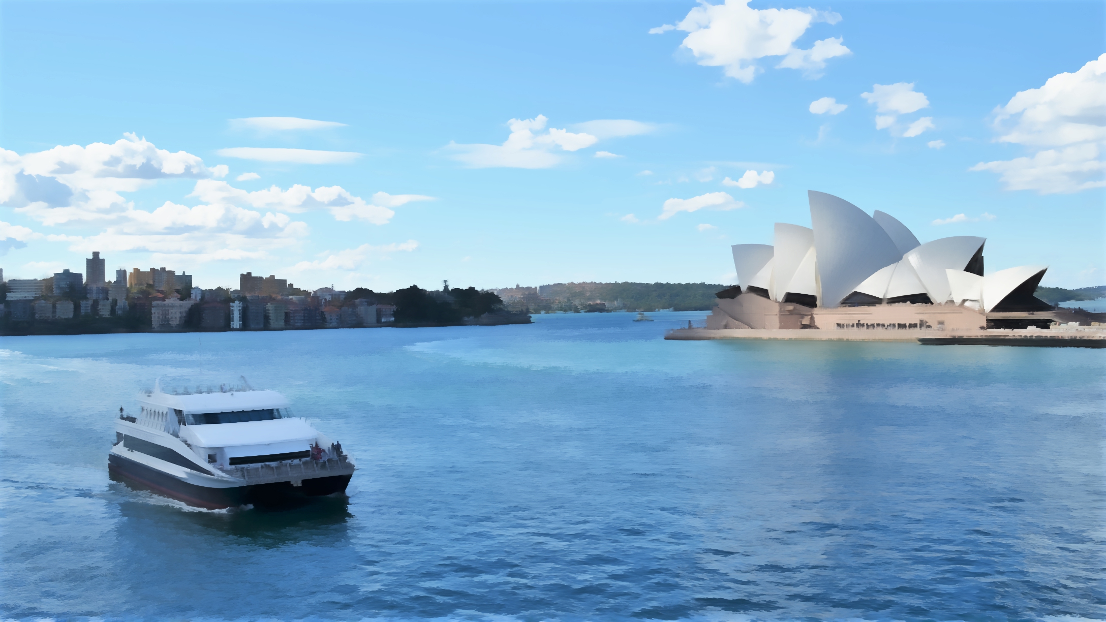 Download mobile wallpaper Australia, Sydney Opera House, Man Made, Sydney Harbour, Ferry for free.
