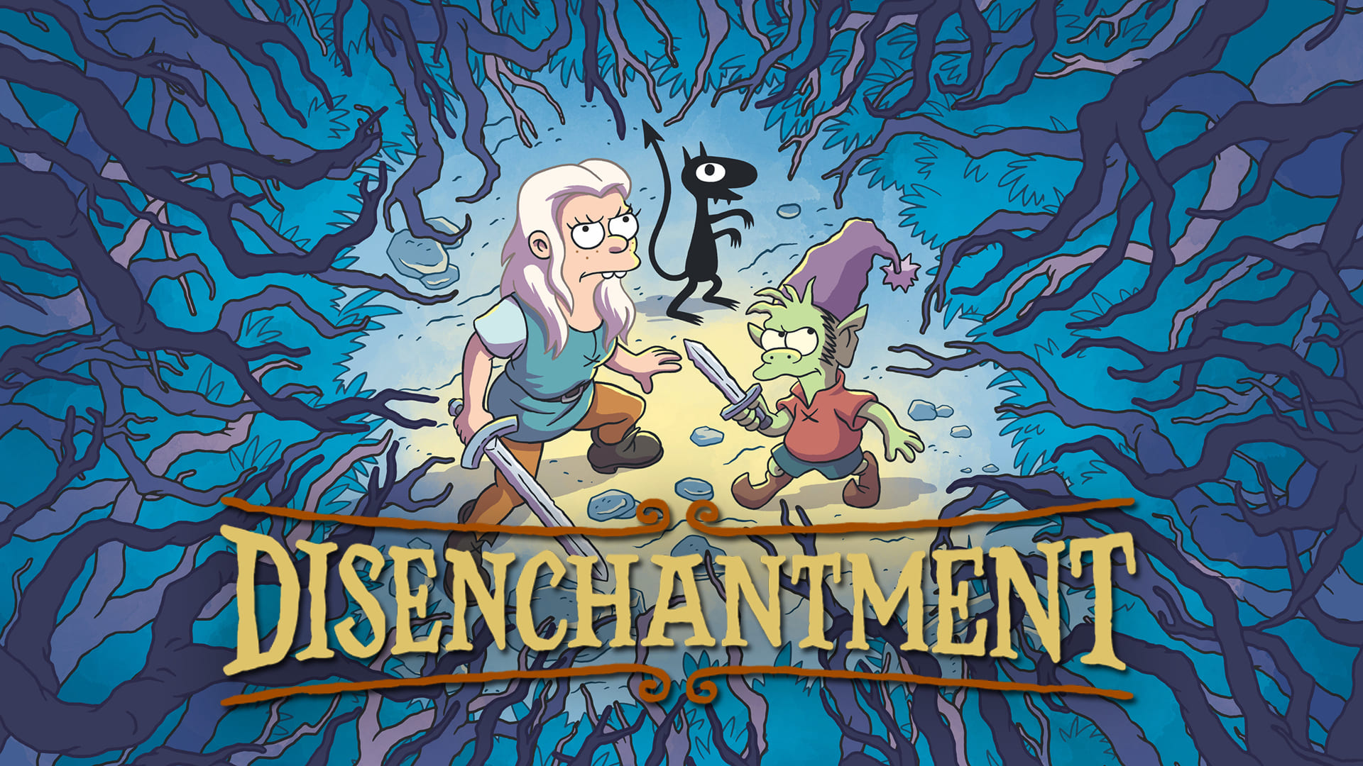 luci (disenchantment), elfo (disenchantment), tv show, disenchantment, bean (disenchantment)