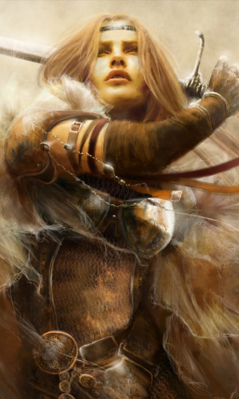 Download mobile wallpaper Fantasy, Weapon, Sword, Women Warrior, Woman Warrior for free.