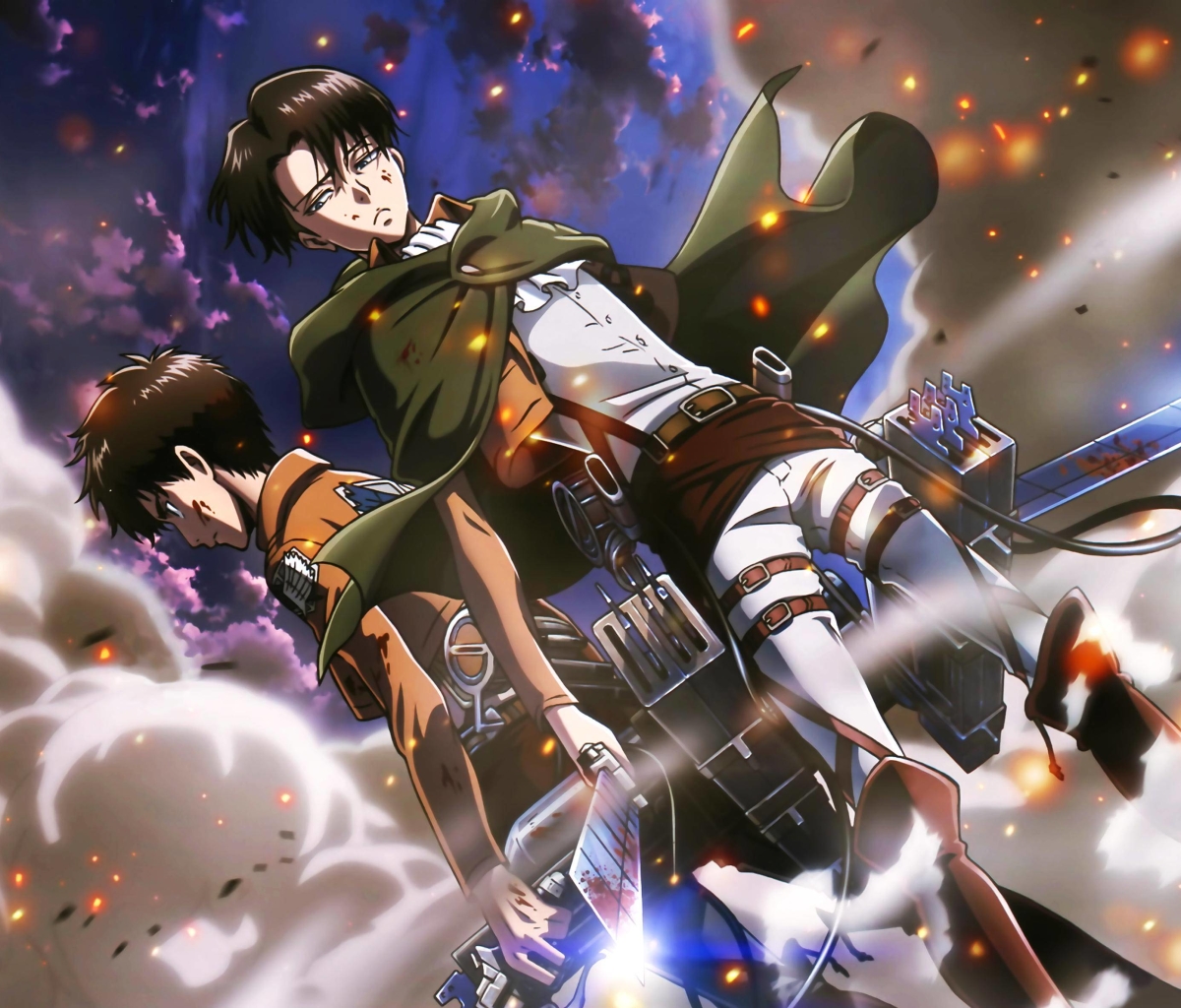 Download mobile wallpaper Anime, Eren Yeager, Attack On Titan, Levi Ackerman for free.