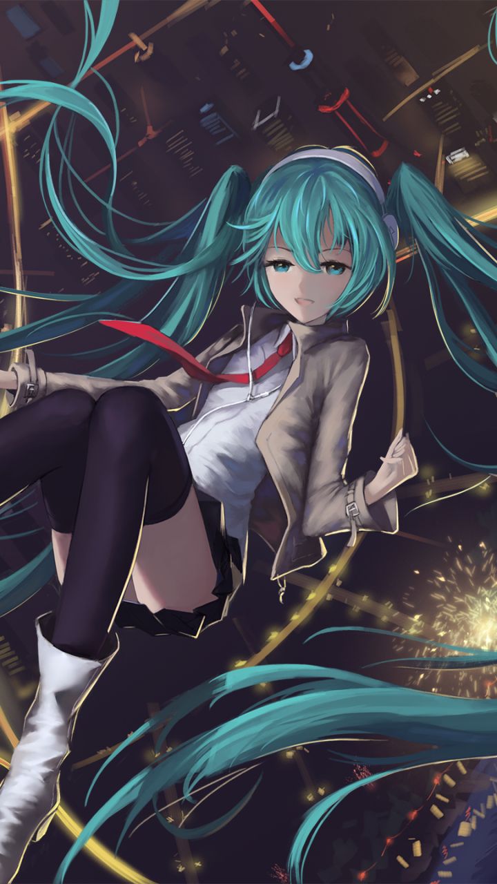 Download mobile wallpaper Anime, Vocaloid, Green Hair, Green Eyes, Hatsune Miku, Long Hair for free.