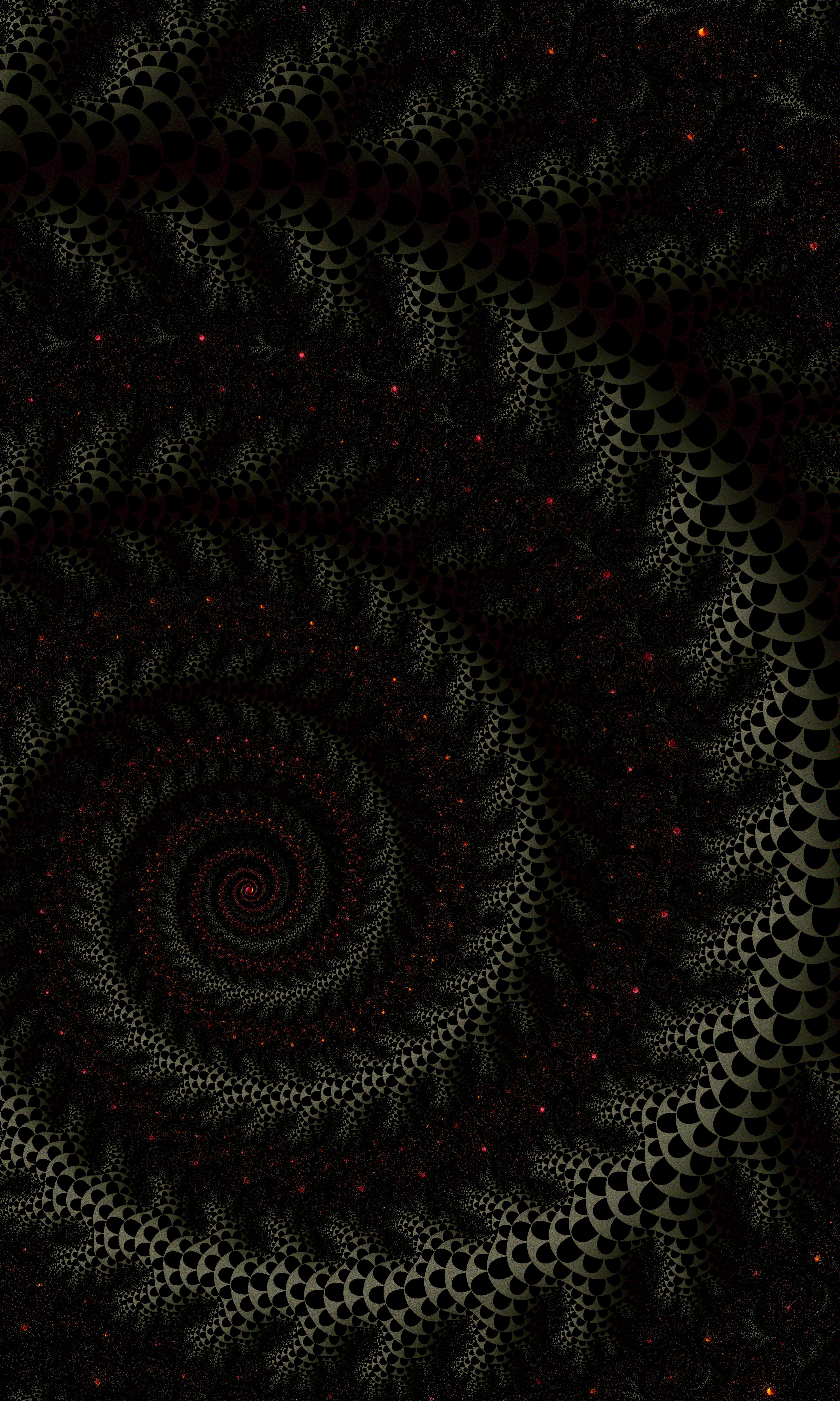 Free download wallpaper Spiral, Involute, Dark, Abstract, Swirling, Fractal on your PC desktop