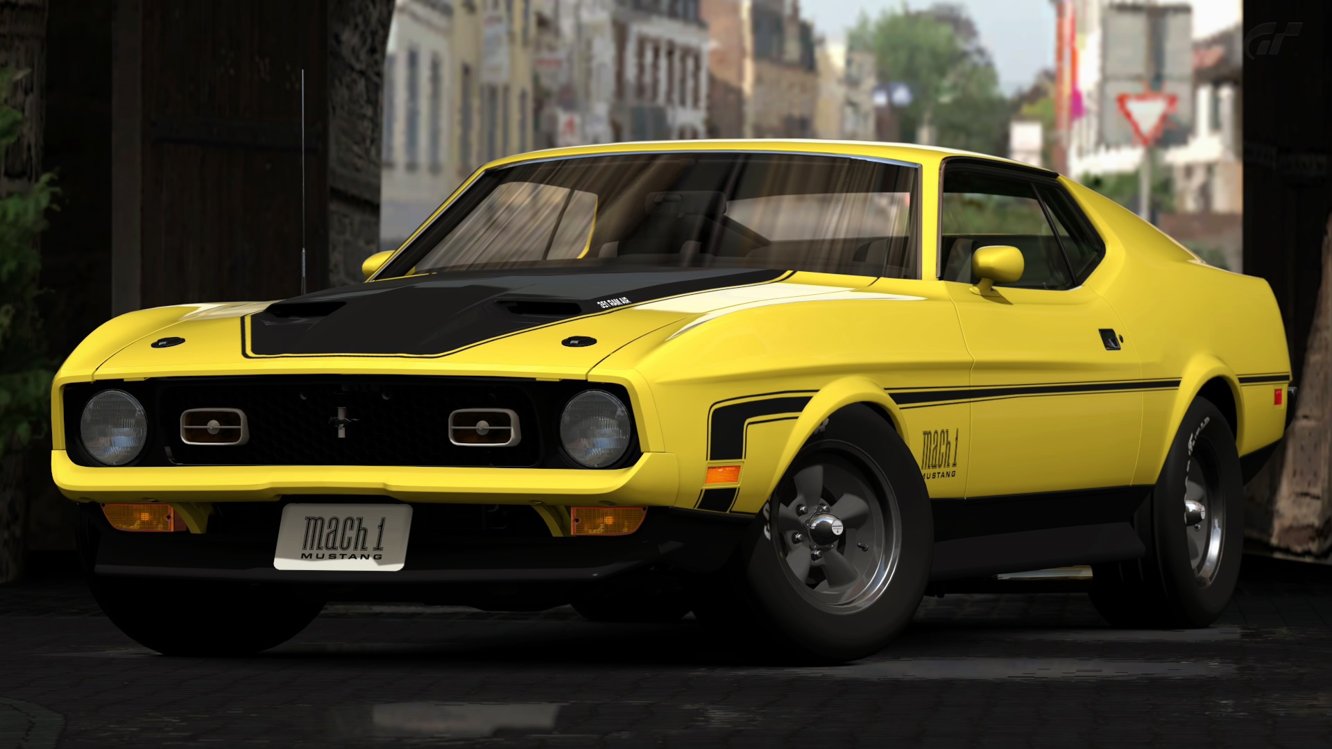 Free download wallpaper Ford, Car, Muscle Car, Fastback, Vehicles, Ford Mustang Mach 1, Yellow Car on your PC desktop