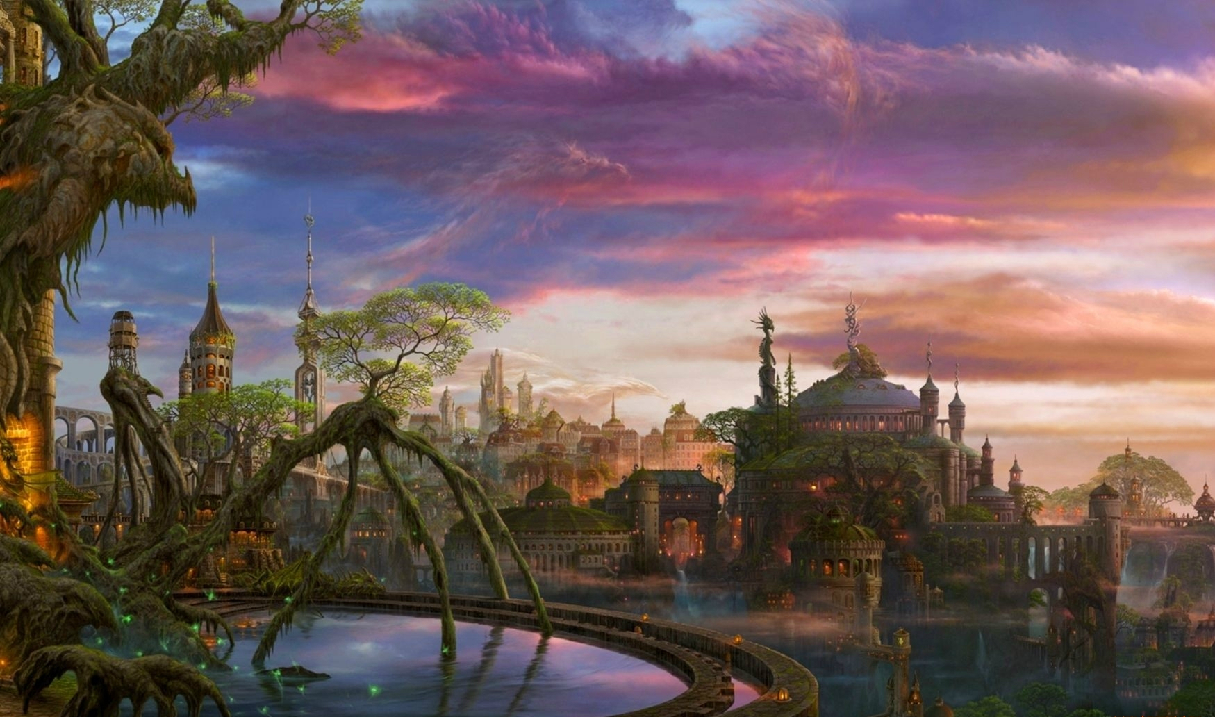 Free download wallpaper Fantasy, City on your PC desktop