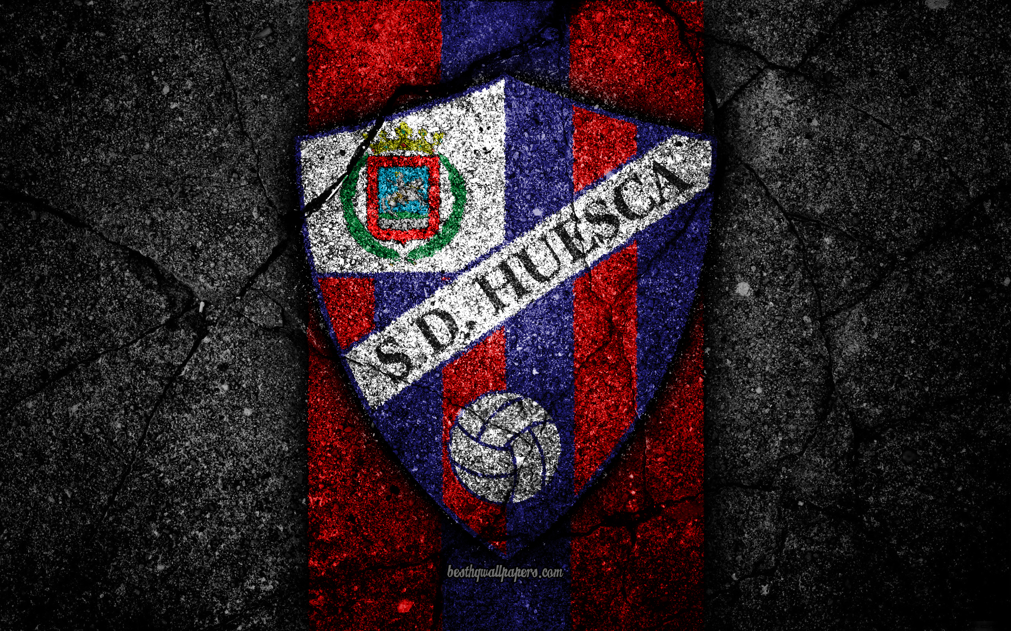Download mobile wallpaper Sports, Logo, Emblem, Soccer, Sd Huesca for free.