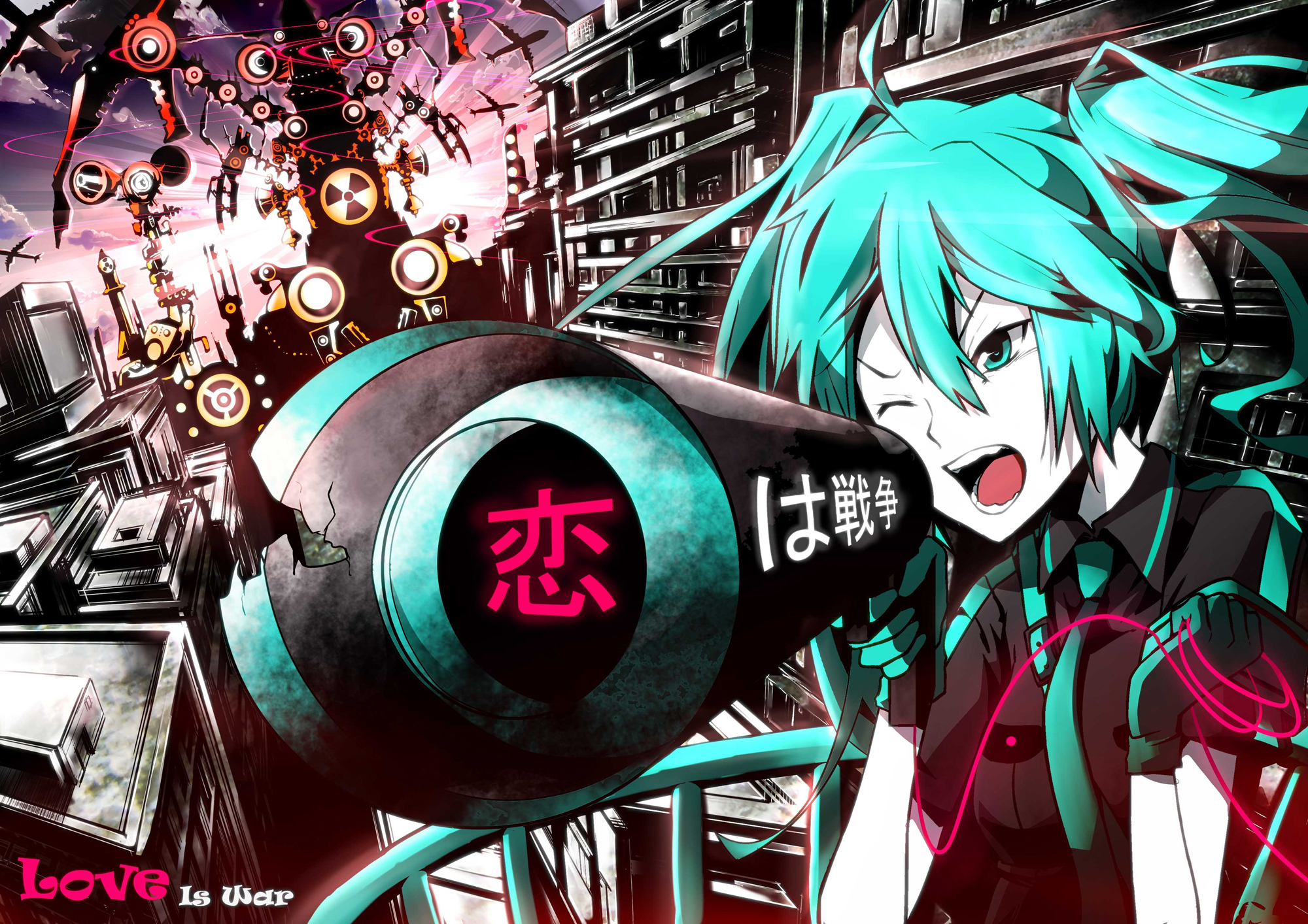 Laden Sie das Vocaloid, Hatsune Miku, Animes, Liebe Ist Krieg (Vocaloid)-Bild kostenlos auf Ihren PC-Desktop herunter