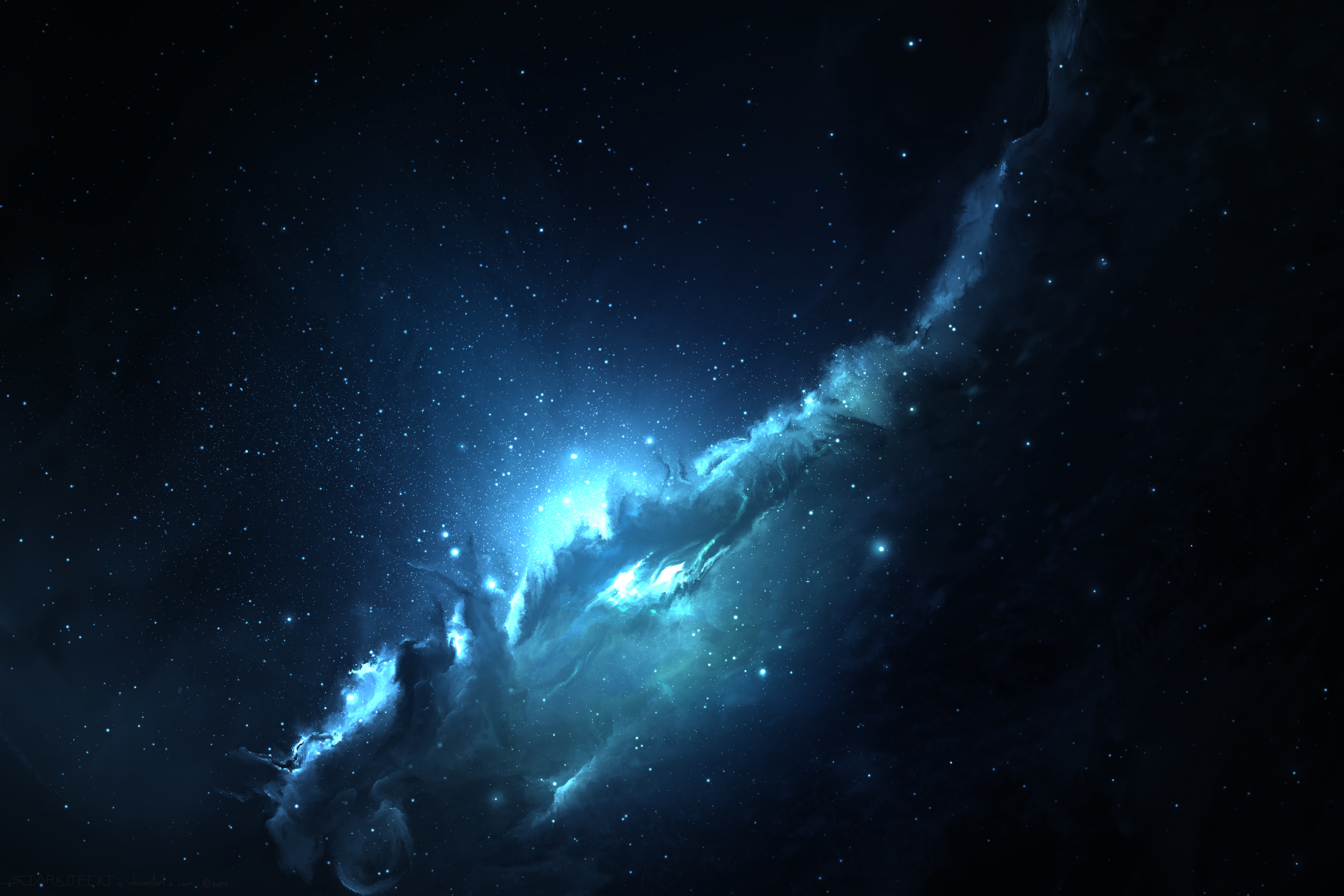 Скачать обои бесплатно Космос, Синий, Туманность, Пространство, Научная Фантастика картинка на рабочий стол ПК