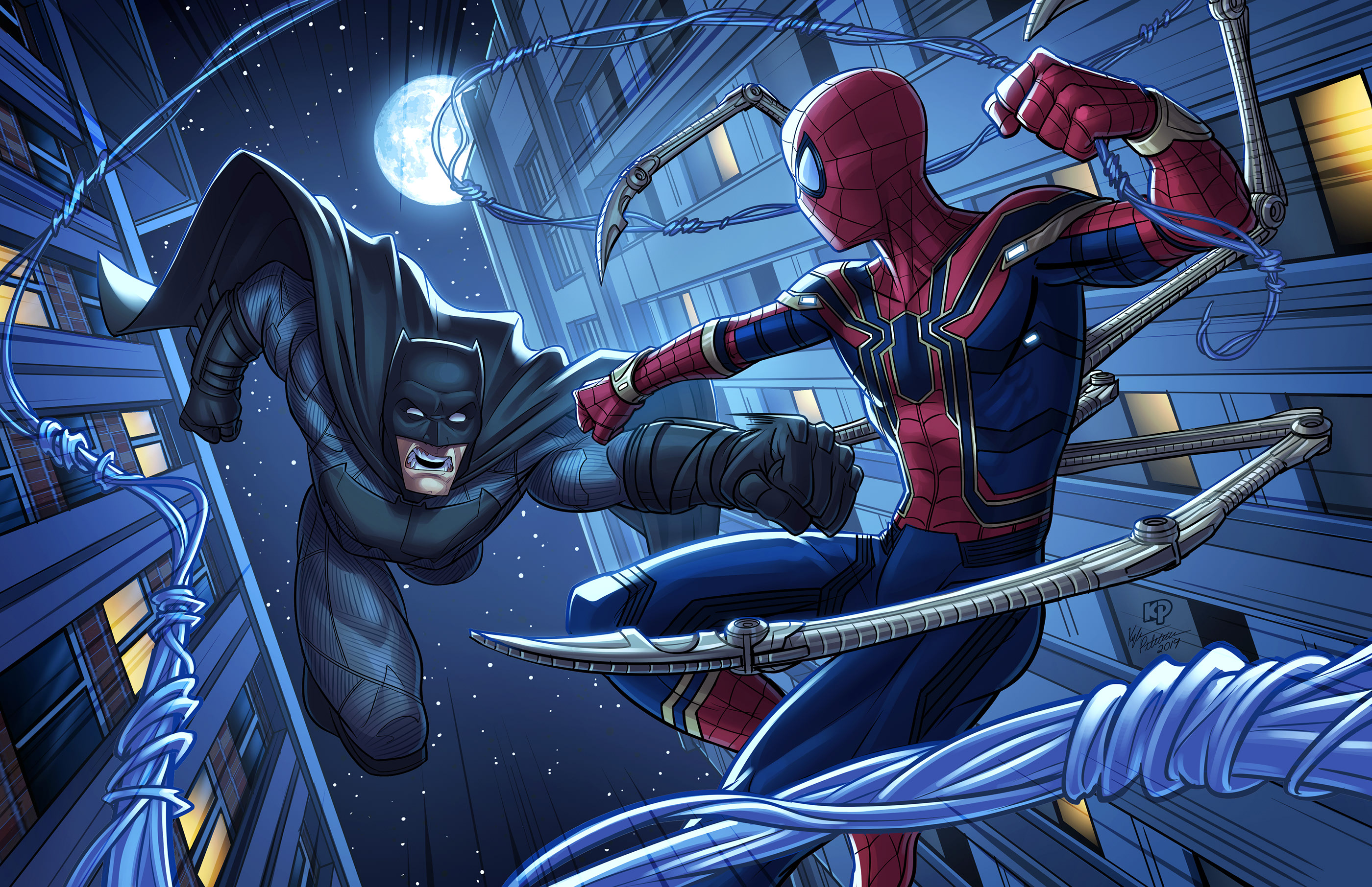 Download mobile wallpaper Spider Man, Batman, Crossover, Comics, Dc Comics for free.