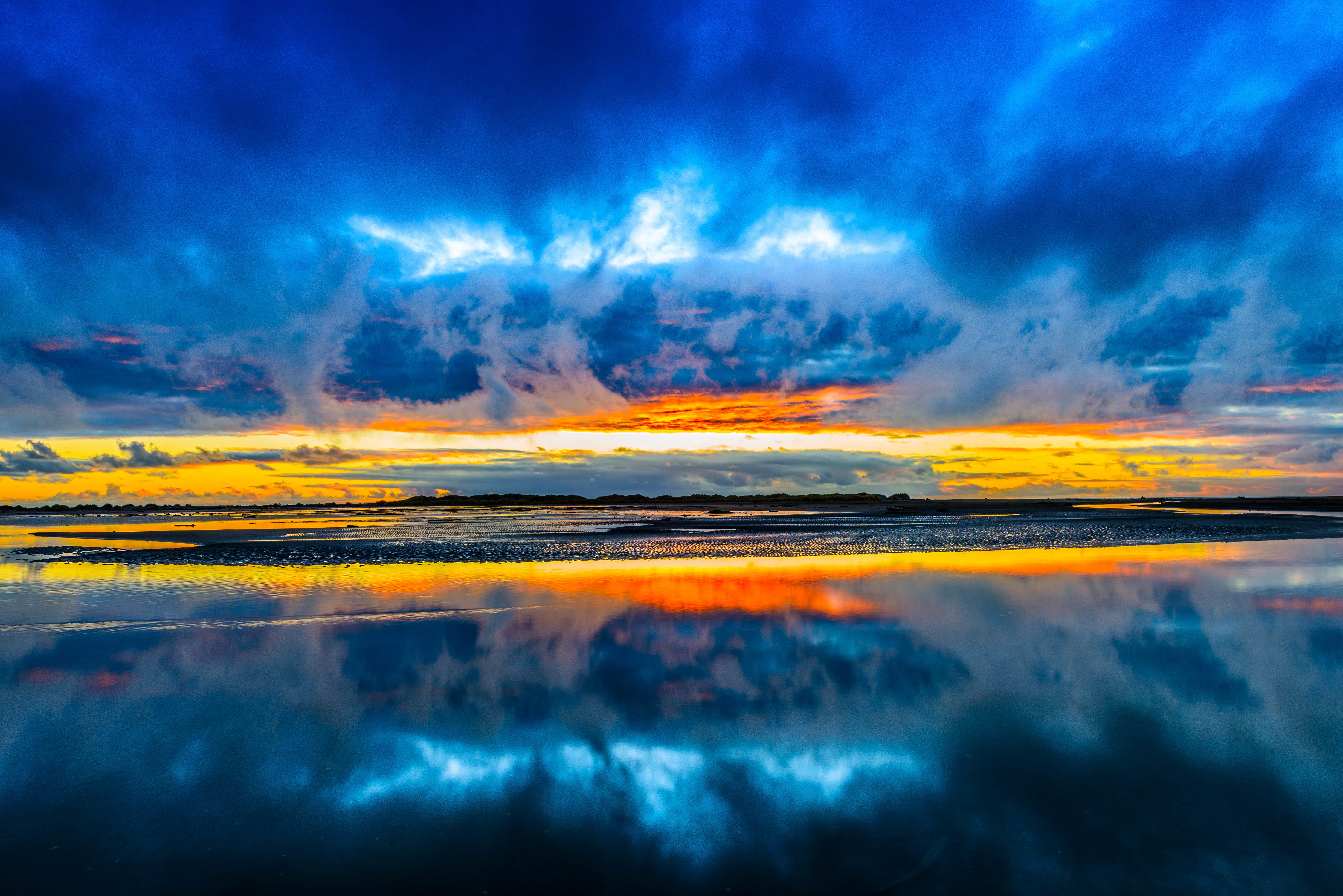 Free download wallpaper Nature, Sky, Horizon, Reflection, Ocean, Earth, Cloud, Scenic on your PC desktop