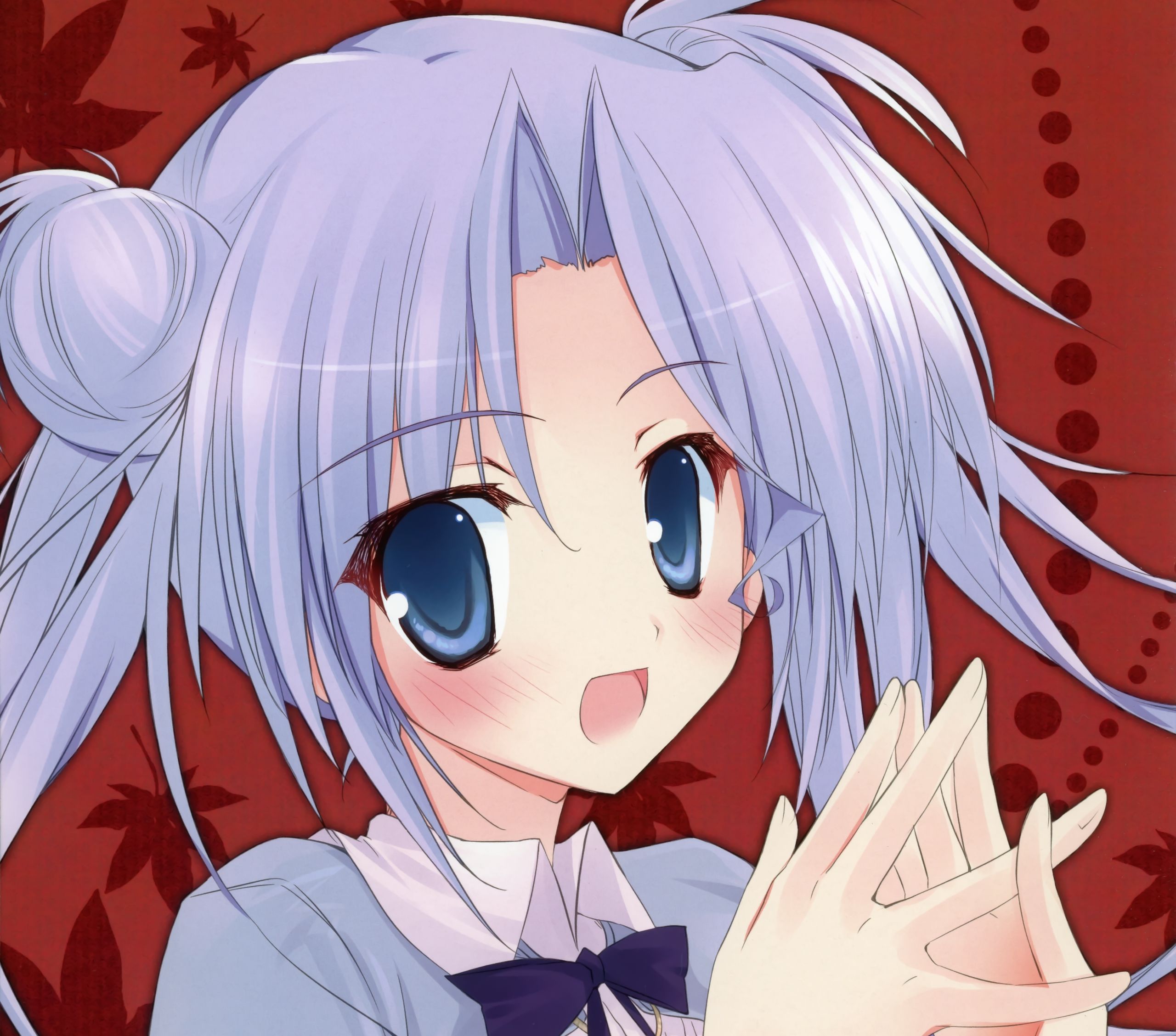Free download wallpaper Anime, Smile, Blue Eyes, Original, Blush, Blue Hair, Long Hair, Twintails on your PC desktop