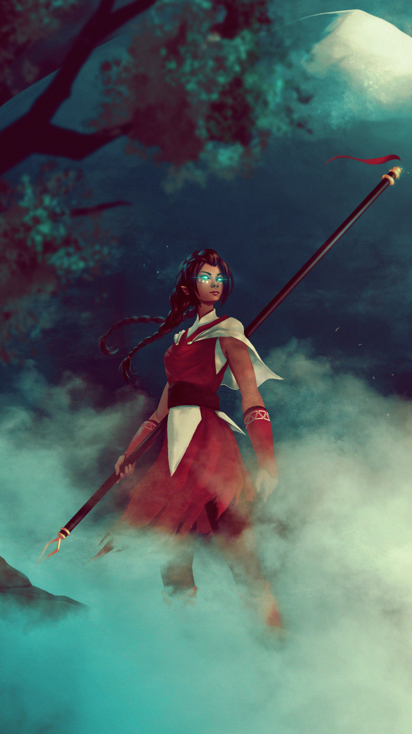 Download mobile wallpaper Fantasy, Spirit, Braid, Women Warrior, Woman Warrior for free.