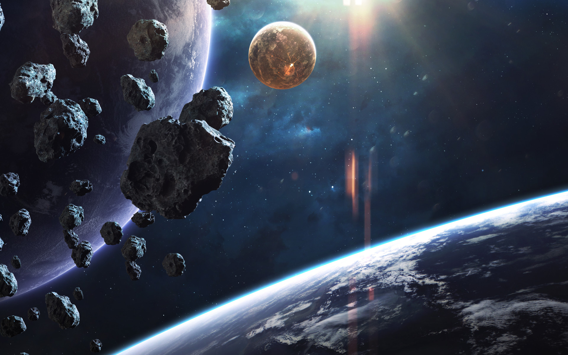 Скачать обои бесплатно Космос, Планета, Астероид, Научная Фантастика, Планетарный Пейзаж картинка на рабочий стол ПК