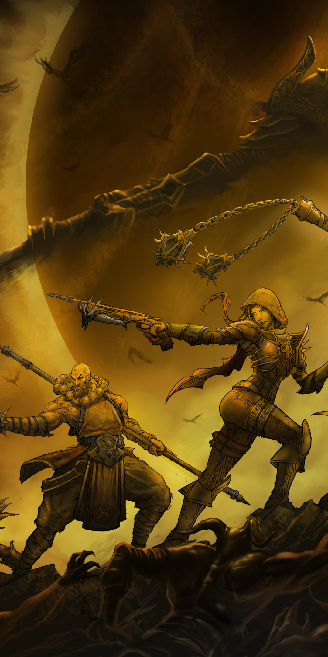 Baixar papel de parede para celular de Diablo, Videogame, Monge (Diablo Iii), Caçador De Demônios (Diablo Iii), Diablo Iii: Reaper Of Souls gratuito.