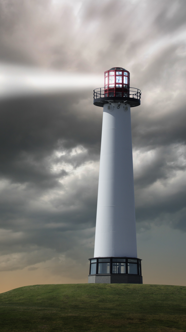 Download mobile wallpaper Lighthouse, Cloud, Man Made for free.