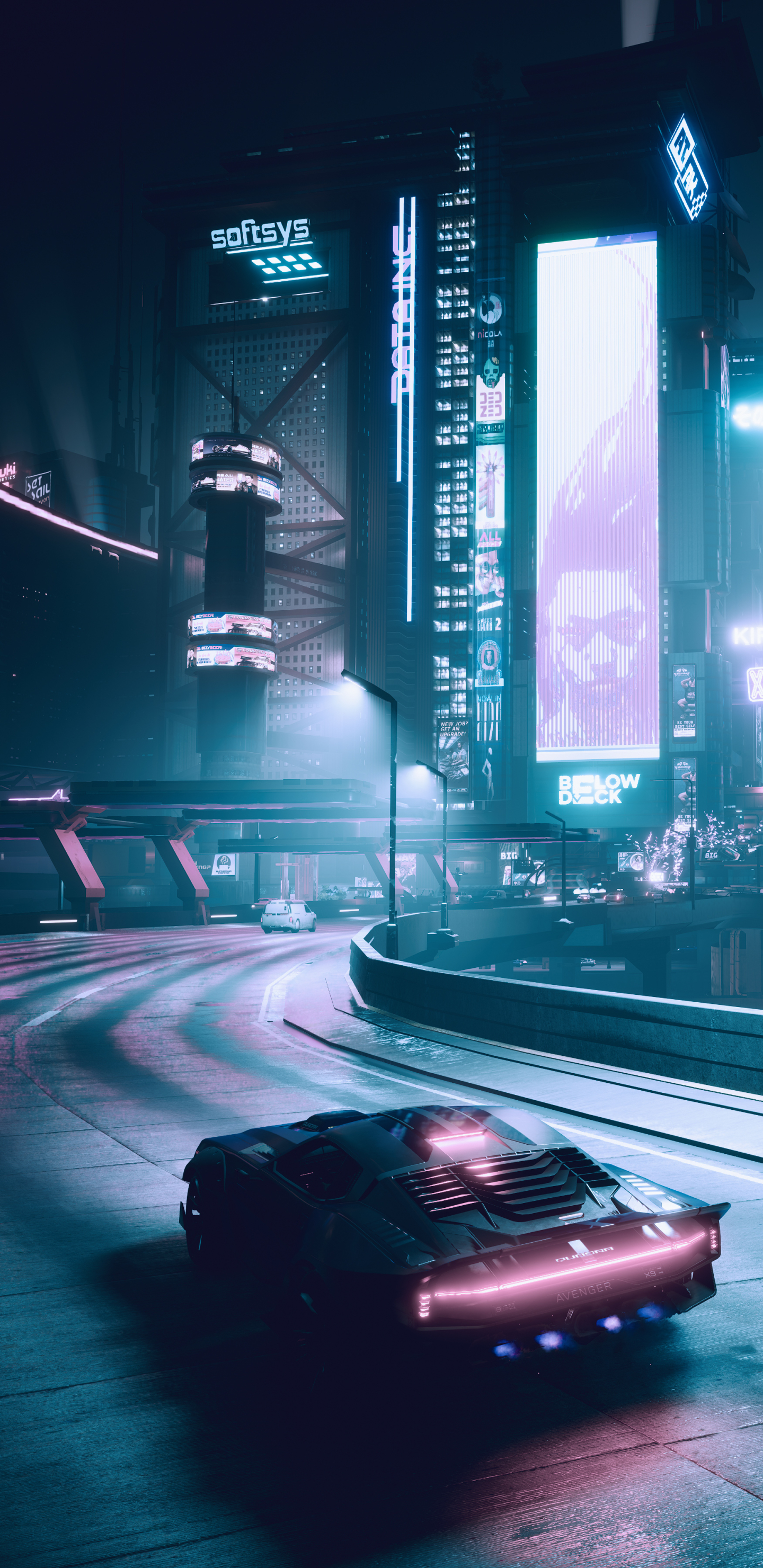 Download mobile wallpaper City, Car, Cyberpunk, Futuristic, Video Game, Cyberpunk 2077 for free.