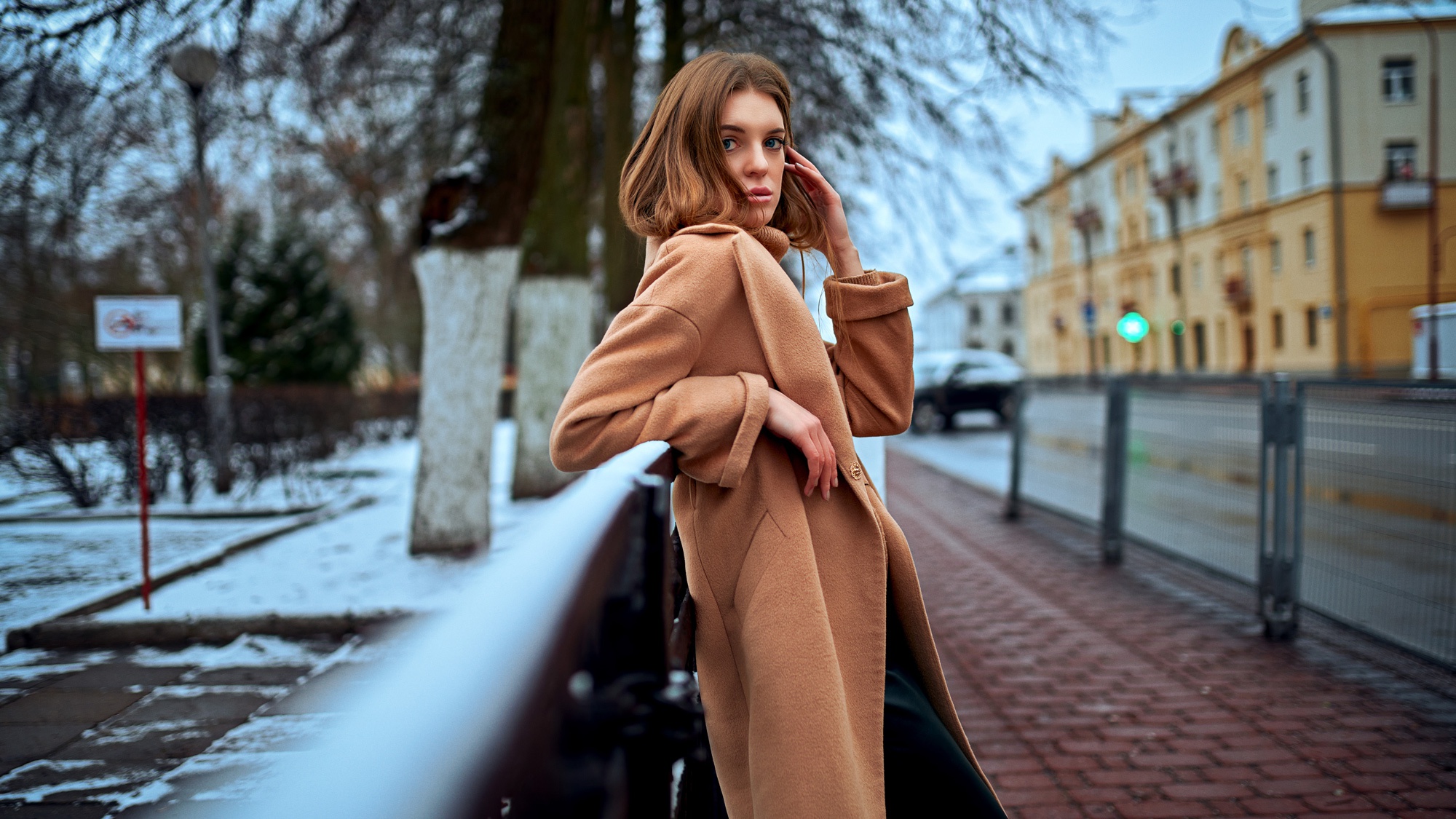 Free download wallpaper Redhead, Coat, Model, Women, Depth Of Field on your PC desktop