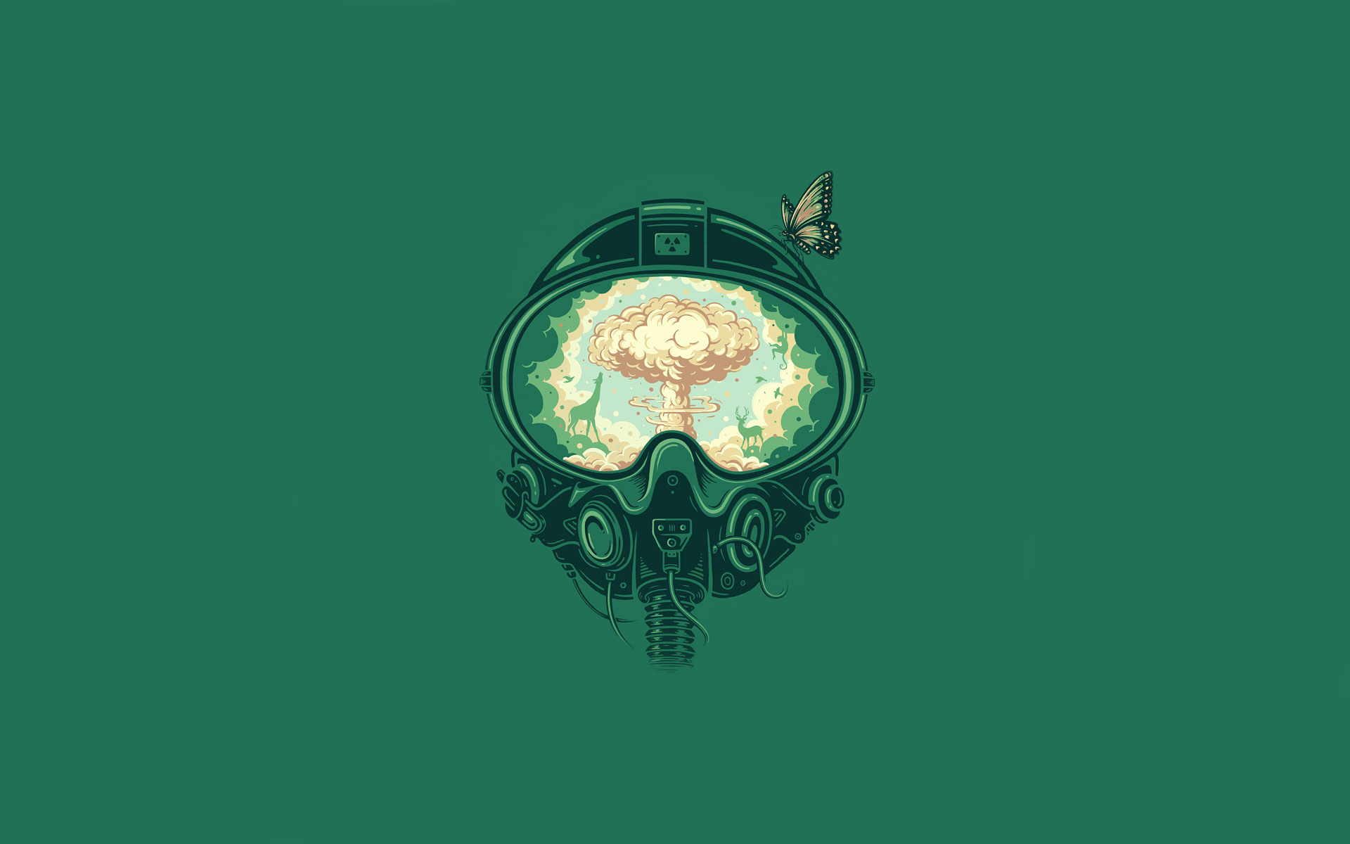 Download mobile wallpaper Butterfly, Helmet, Explosion, Sci Fi, Post Apocalyptic for free.