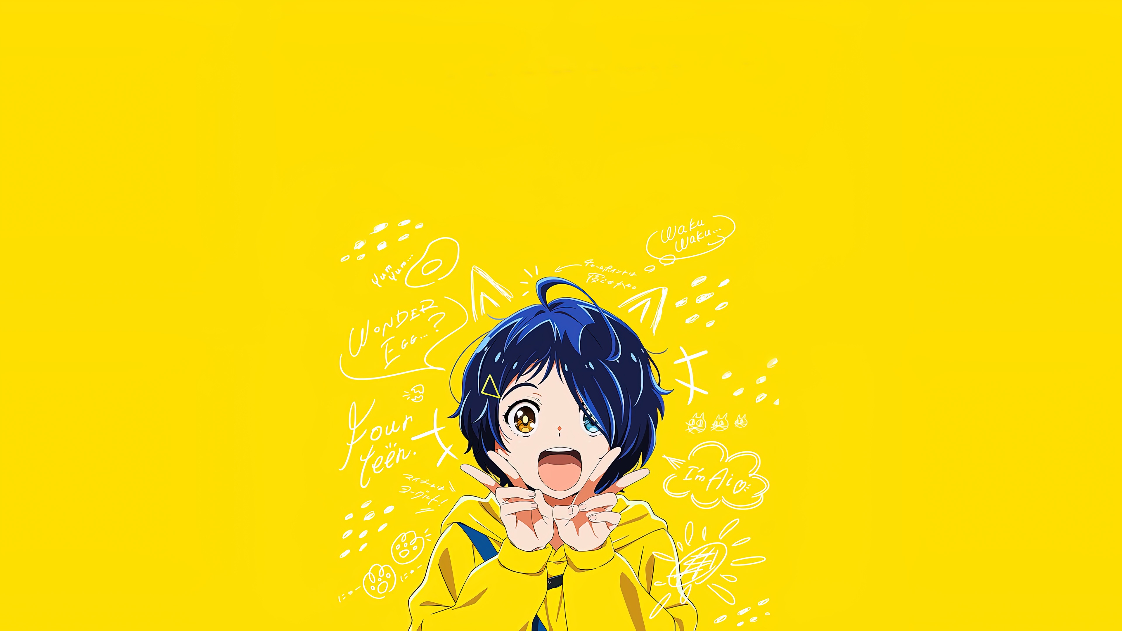 1022131 Hintergrundbild herunterladen animes, wonder egg priority, ai ohto, gelb - Bildschirmschoner und Bilder kostenlos