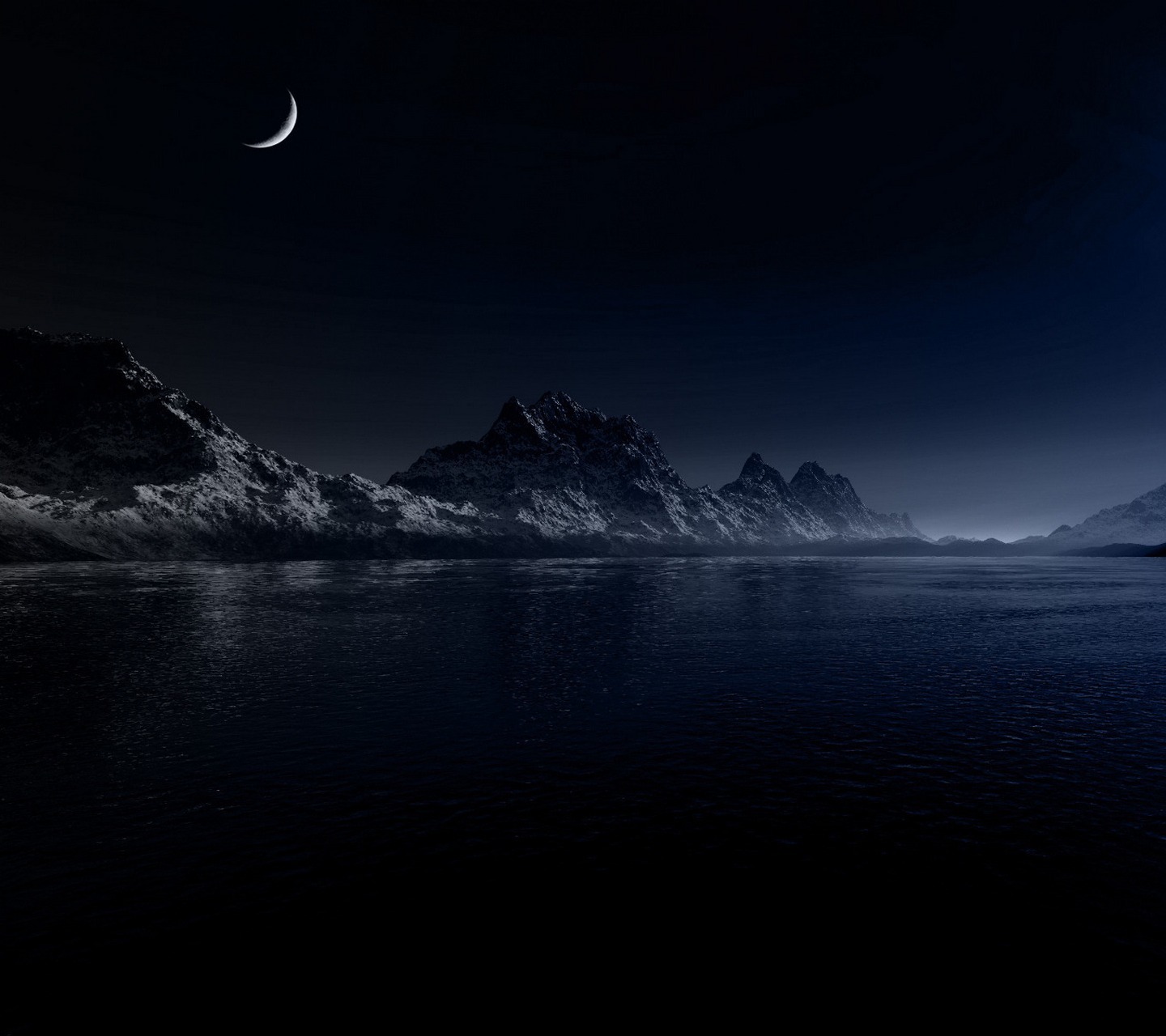 20898 descargar fondo de pantalla negro, paisaje, montañas, noche, luna, lagos: protectores de pantalla e imágenes gratis