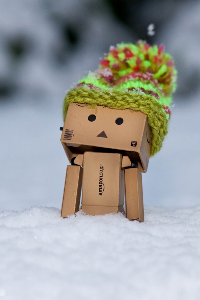 Download mobile wallpaper Winter, Snow, Danbo, Hat, Misc for free.