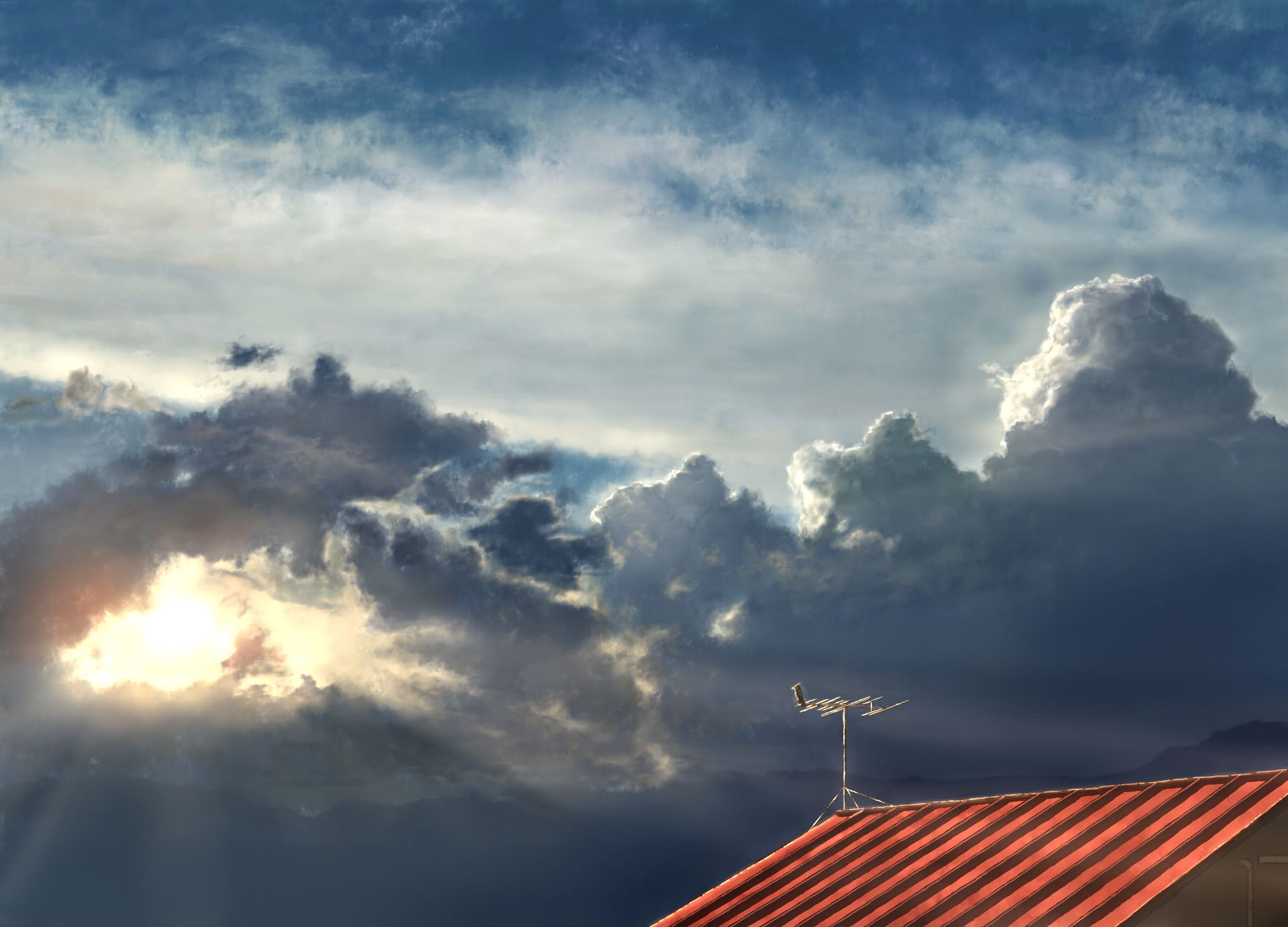 Завантажити шпалери безкоштовно Аніме, Небо, Хмара картинка на робочий стіл ПК