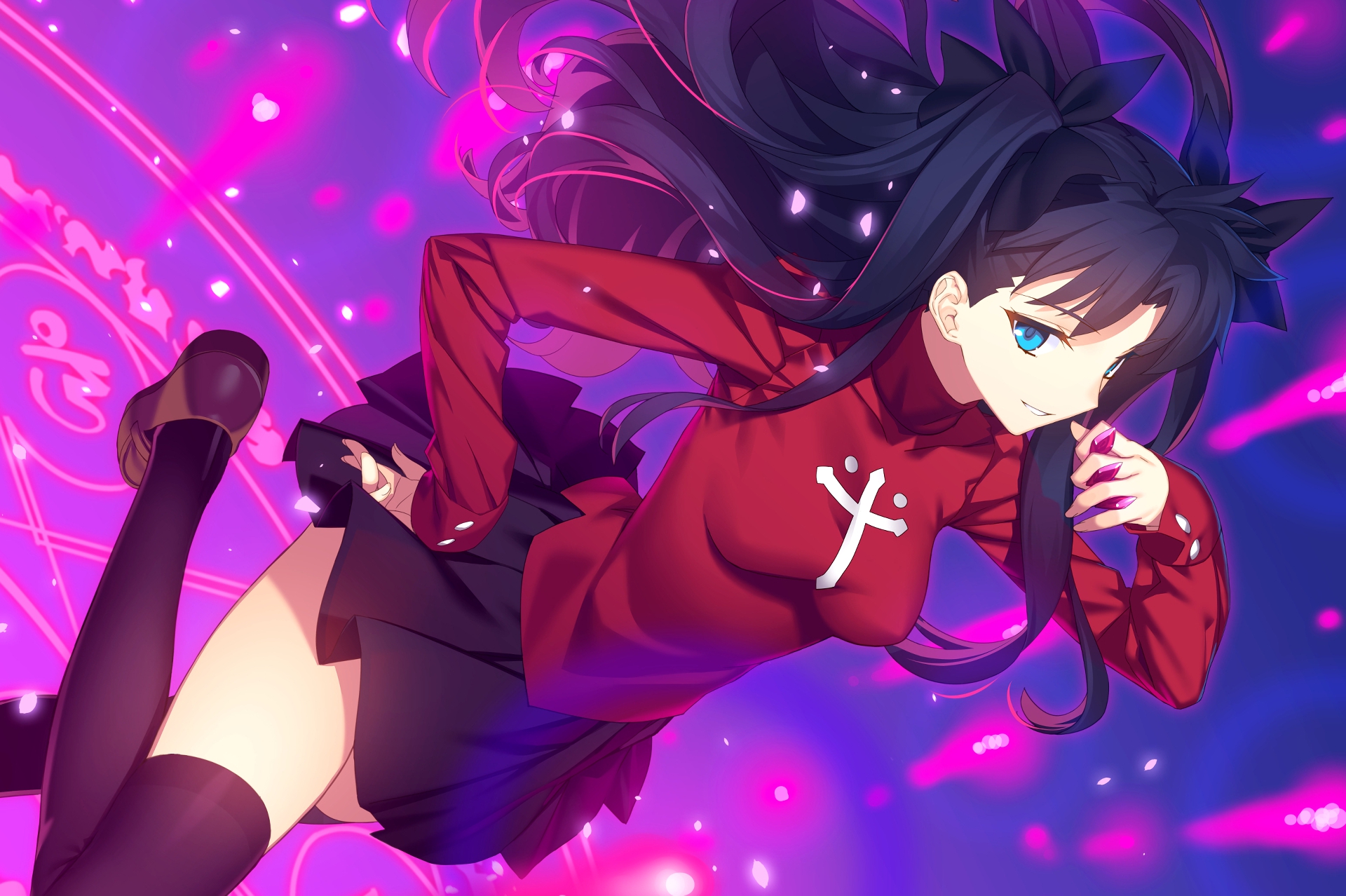 Laden Sie das Animes, Fate/stay Night, Rin Tohsaka, Schicksalsserie-Bild kostenlos auf Ihren PC-Desktop herunter
