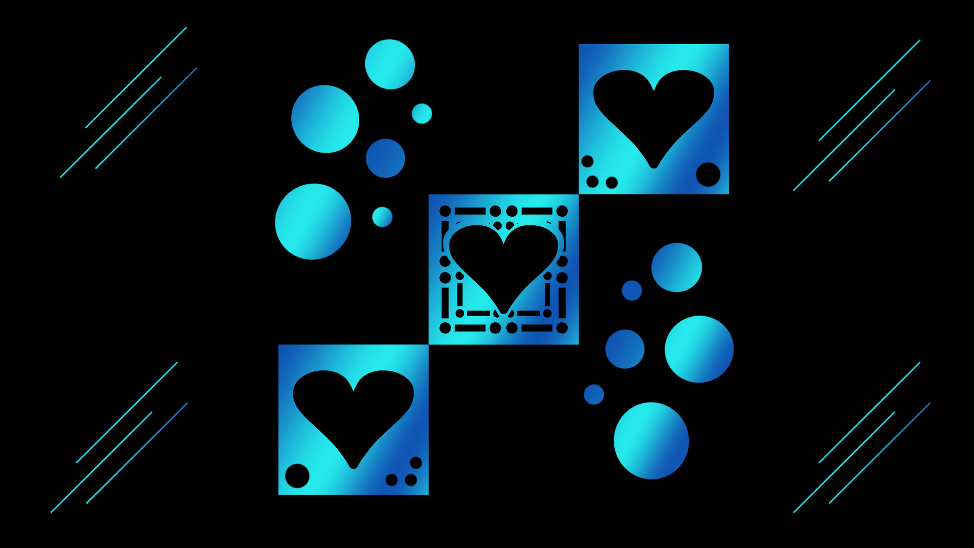 無料モバイル壁紙サークル, 青い, 形, 概要, 勾配, 心臓をダウンロードします。