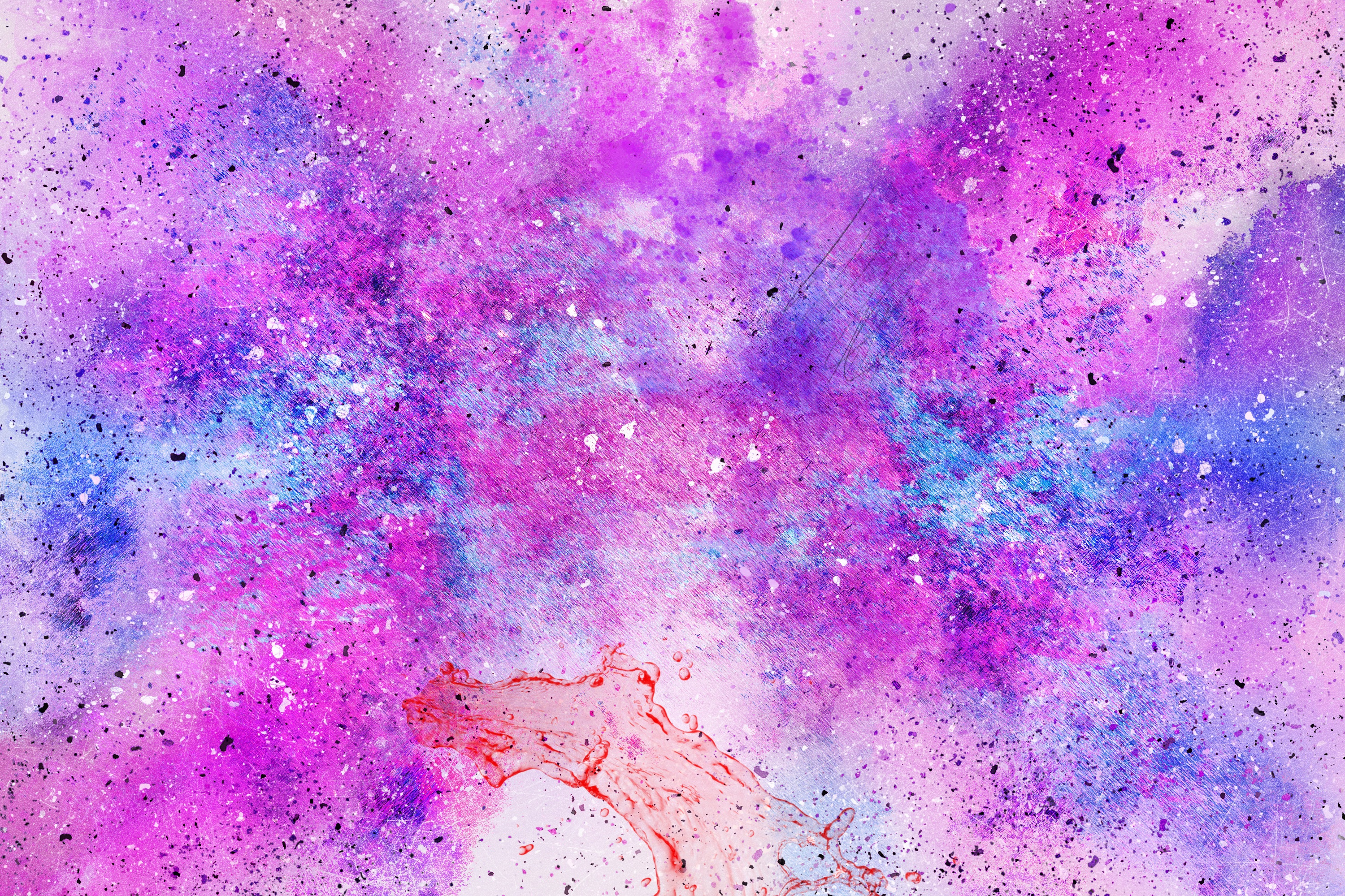 Download mobile wallpaper Pink, Watercolor, Stains, Spots, Texture, Abstract for free.