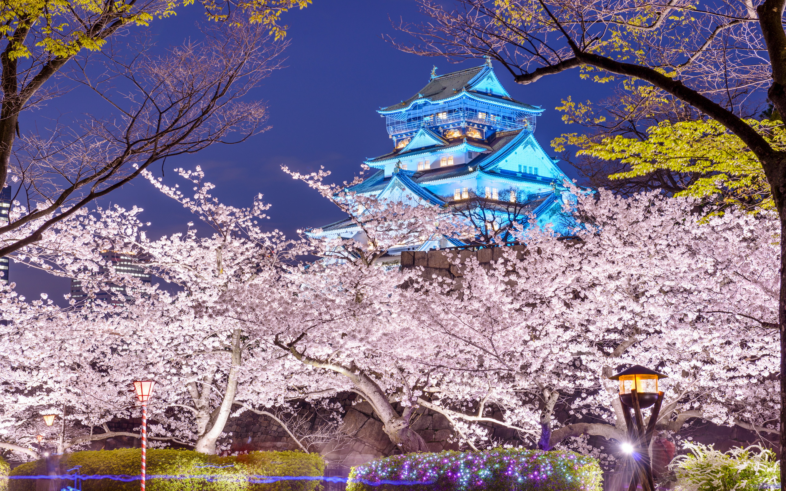 356633 descargar fondo de pantalla castillo de osaka, hecho por el hombre, japón, osaka, primavera, castillos: protectores de pantalla e imágenes gratis