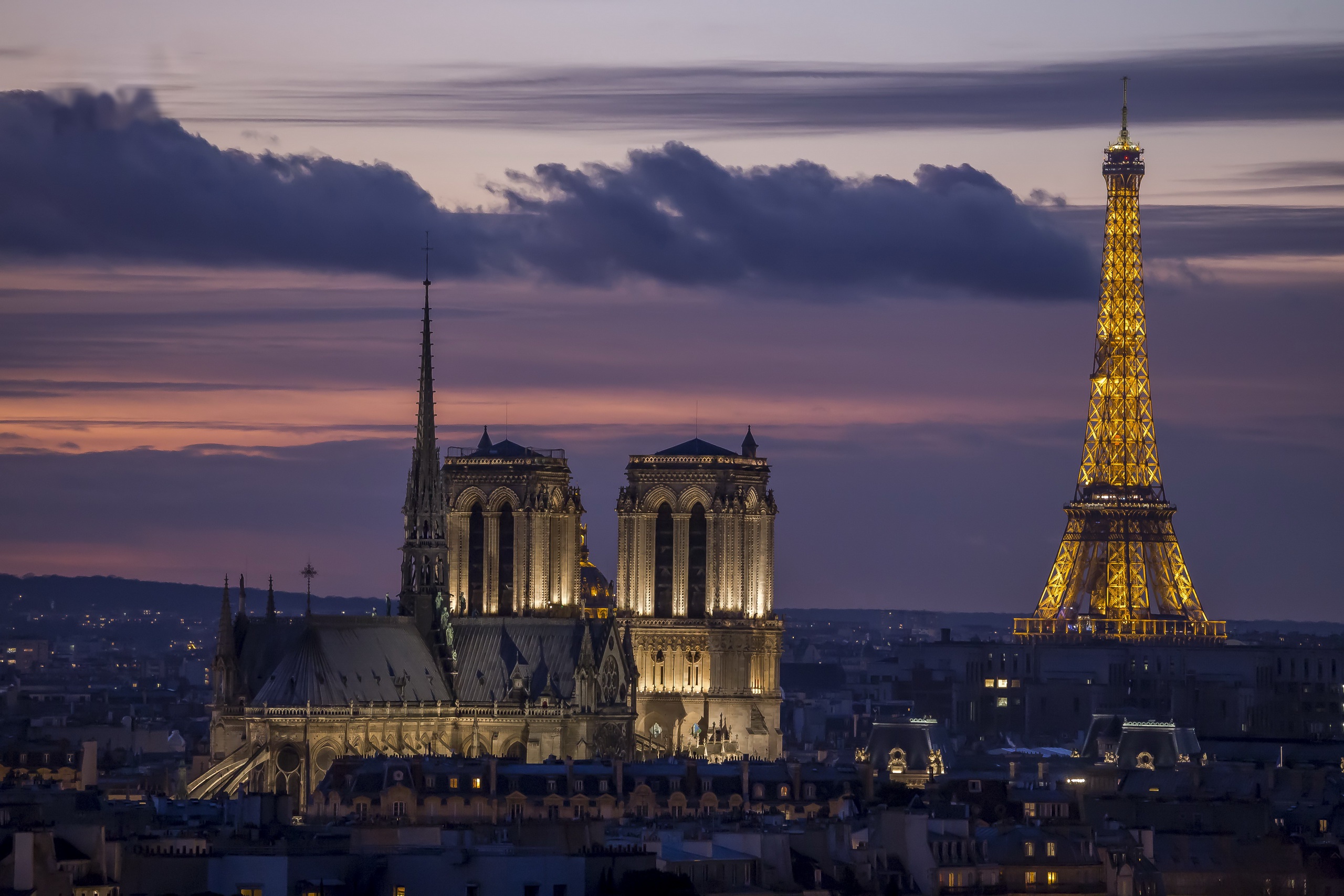 Téléchargez des papiers peints mobile Paris, Tour Eiffel, France, Monument, Les Monuments, Construction Humaine, Sacré Coeur gratuitement.