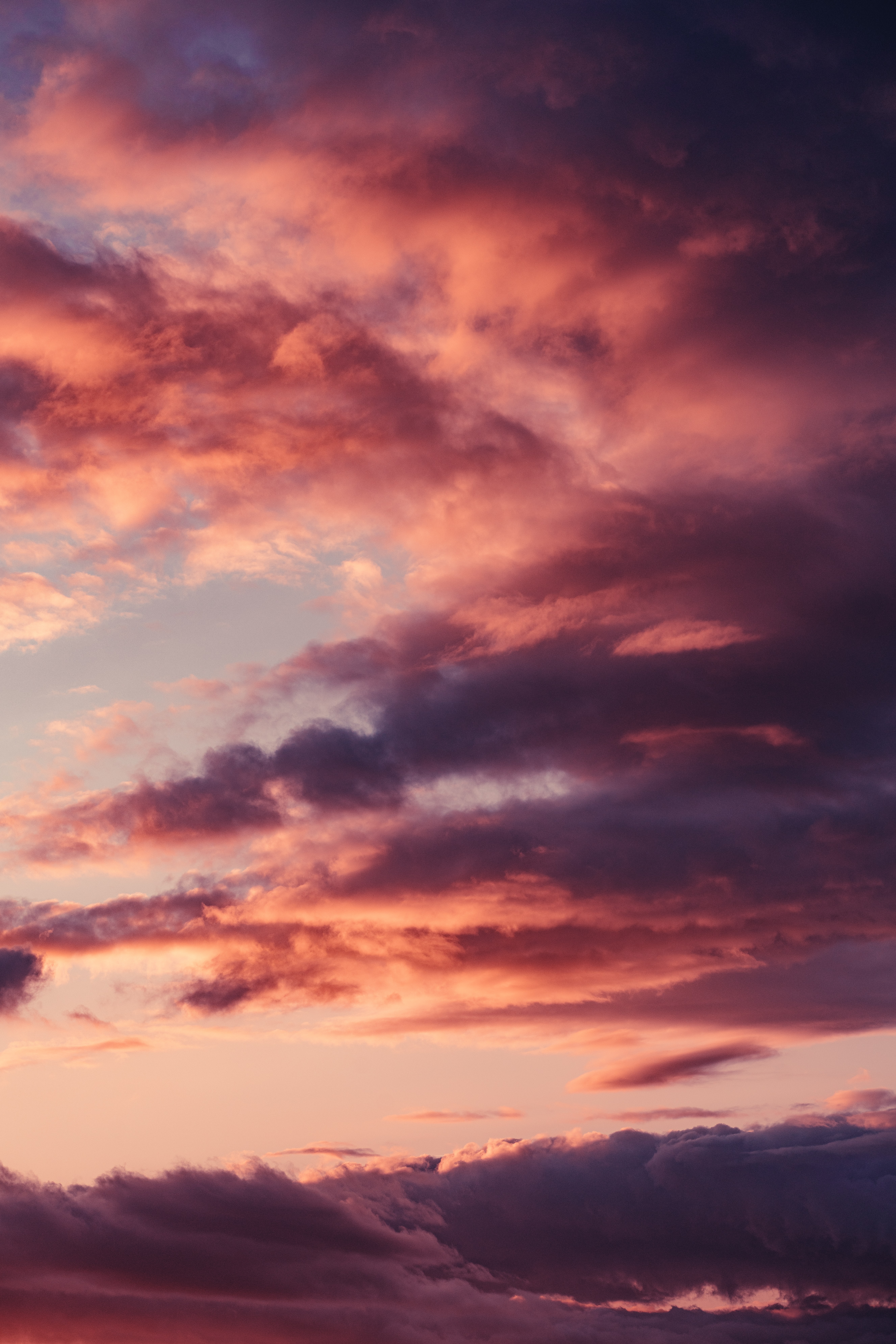 Handy-Wallpaper Sunset, Sky, Clouds, Natur, Rosa kostenlos herunterladen.
