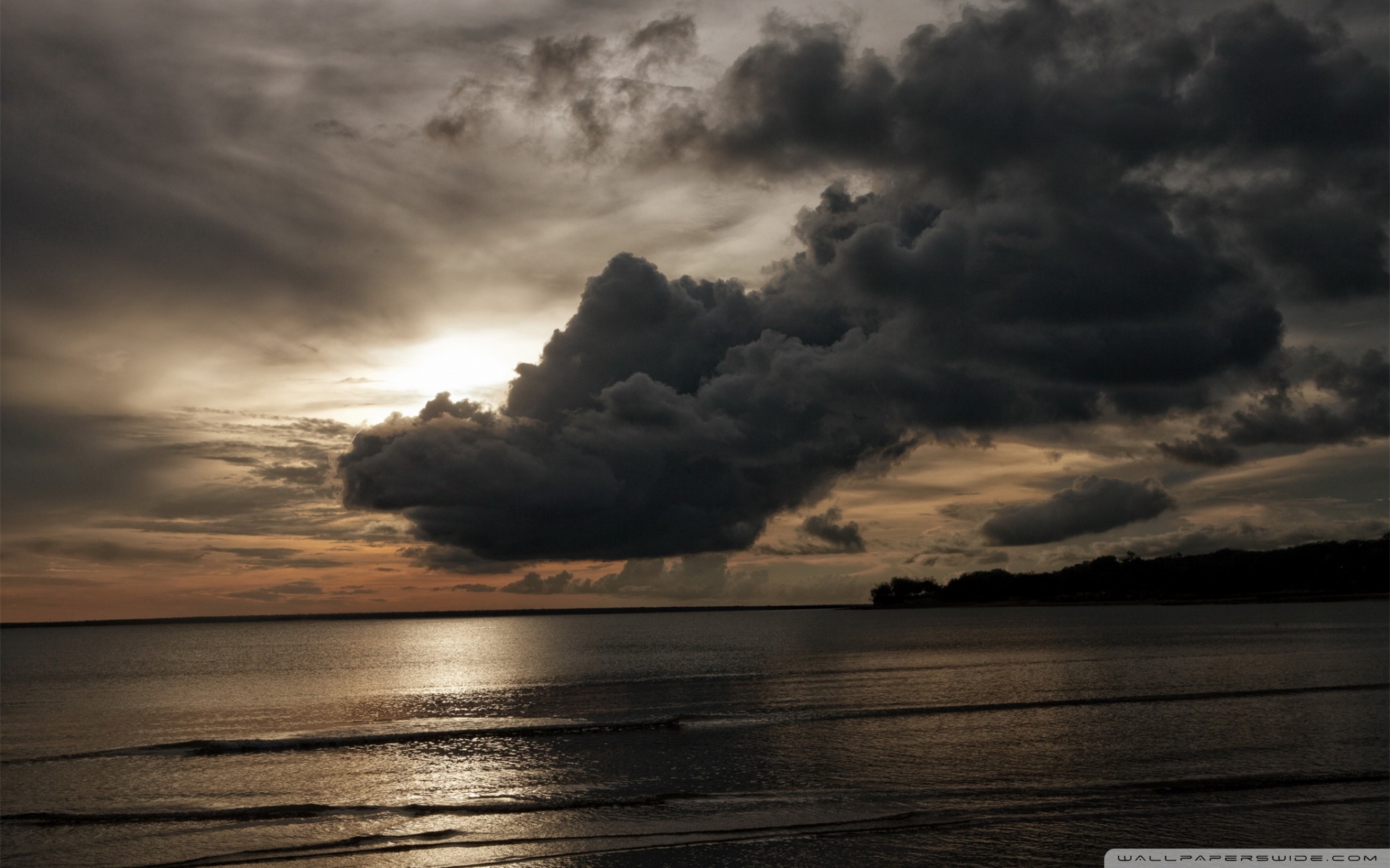 Free download wallpaper Landscape, Sunset, Sea, Clouds on your PC desktop