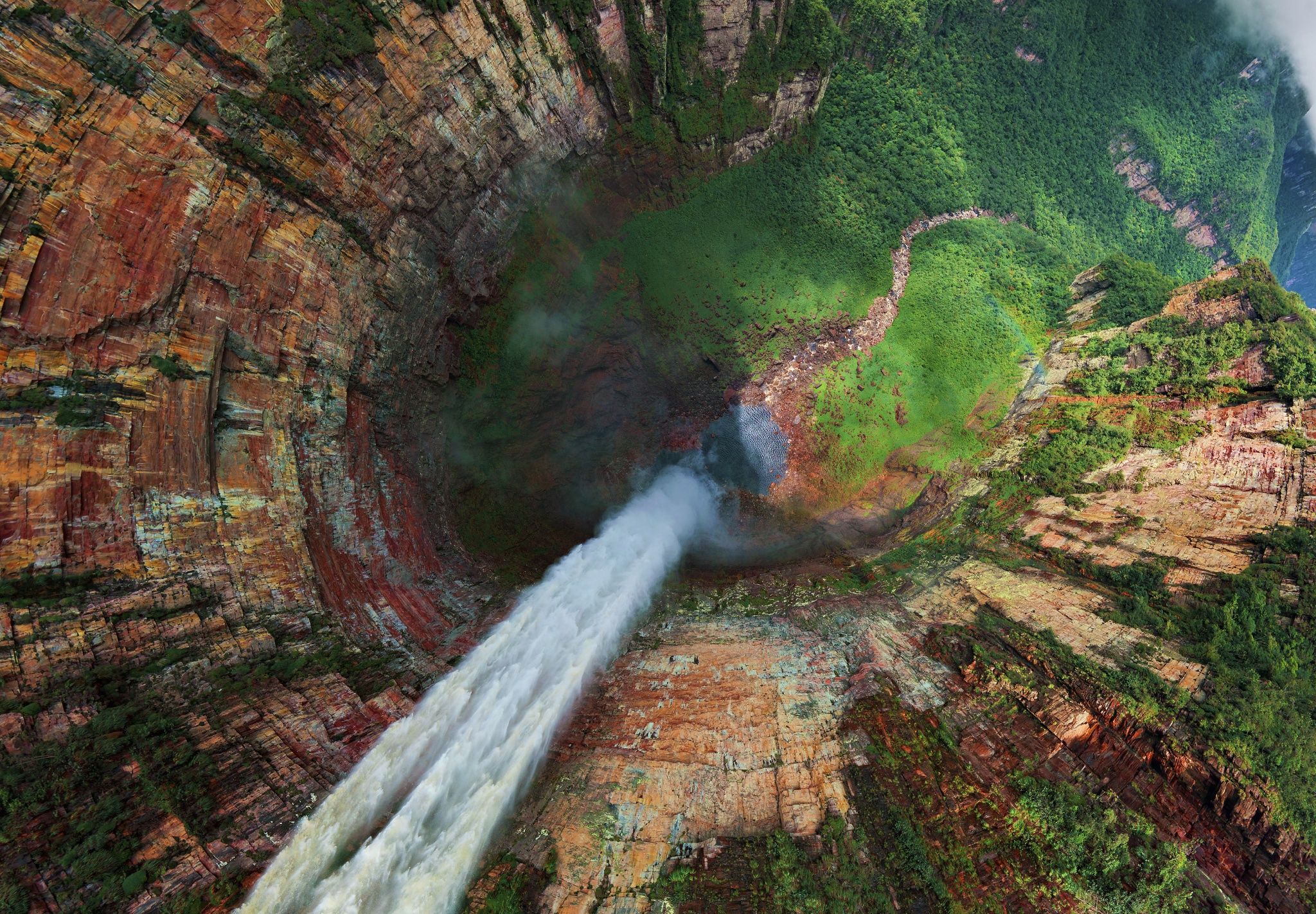venezuela, waterfall, earth, cliff, moss, mountain, nature, vegetation, water, waterfalls