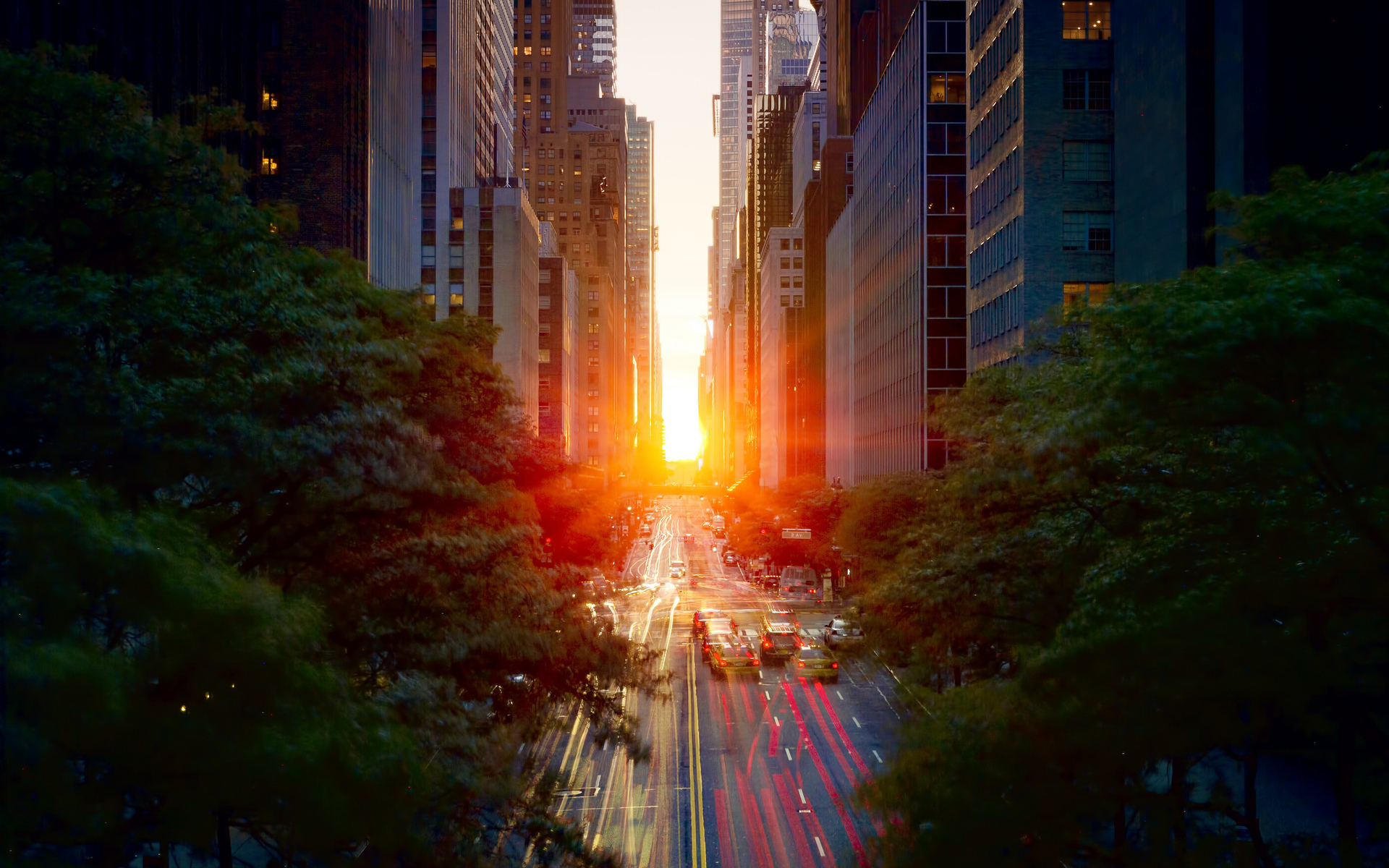 Free download wallpaper Landscape, Cities, Sunset, Roads on your PC desktop