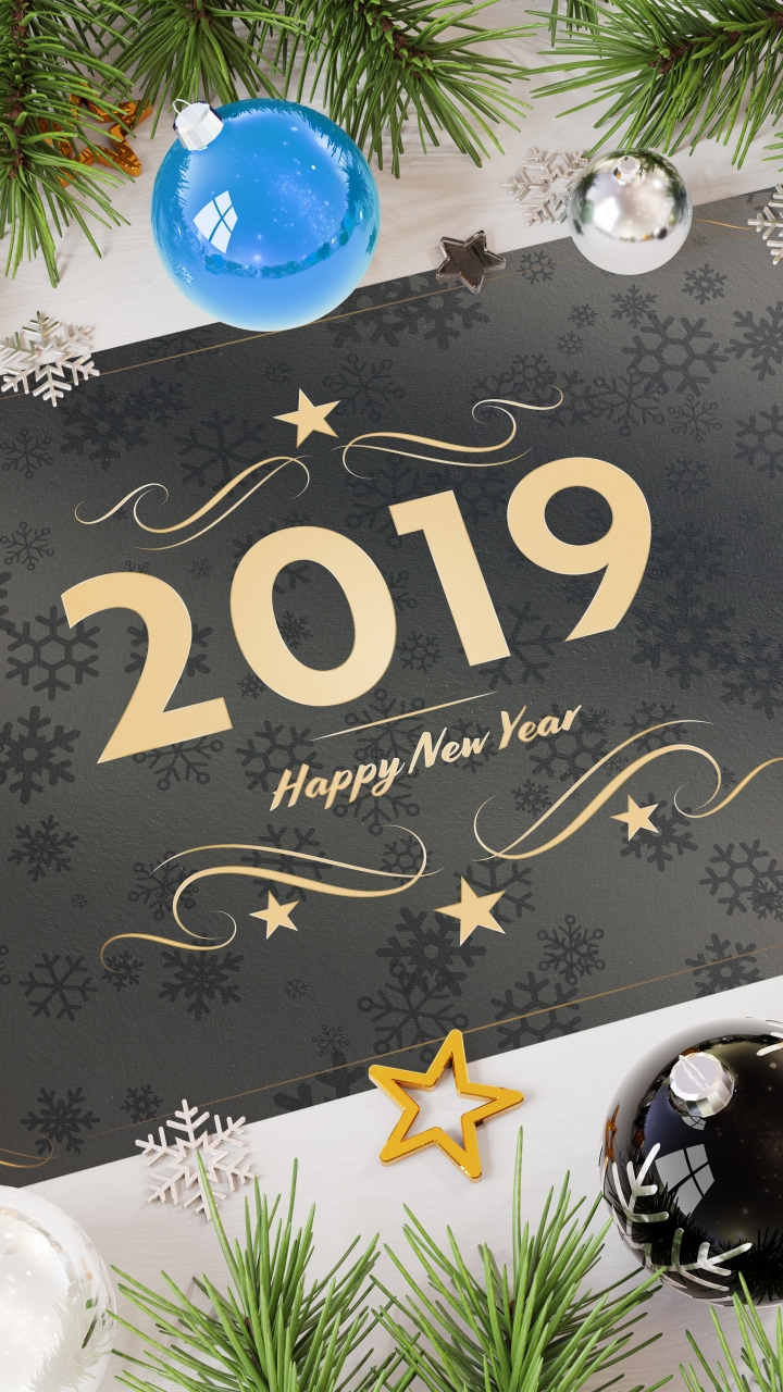 Download mobile wallpaper Holiday, New Year 2019 for free.