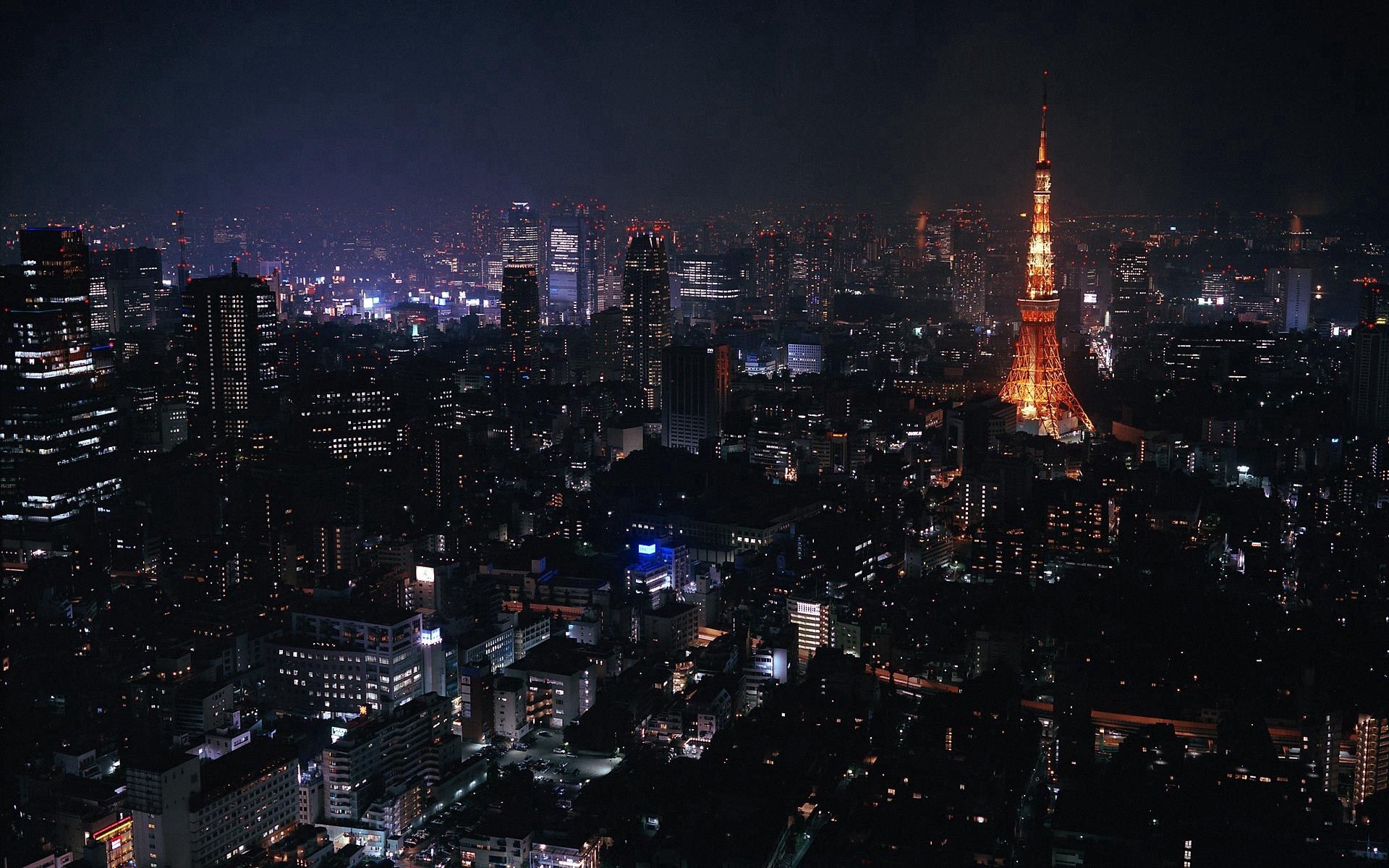 Скачать картинку Ночь, Город, Огни, Токио, Япония, Города в телефон бесплатно.