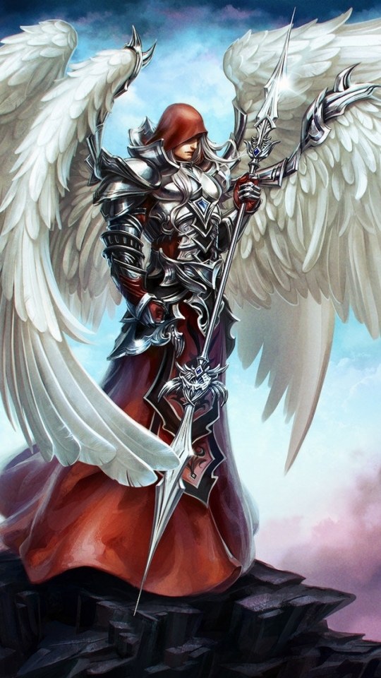 無料モバイル壁紙ファンタジー, 天使の戦士をダウンロードします。