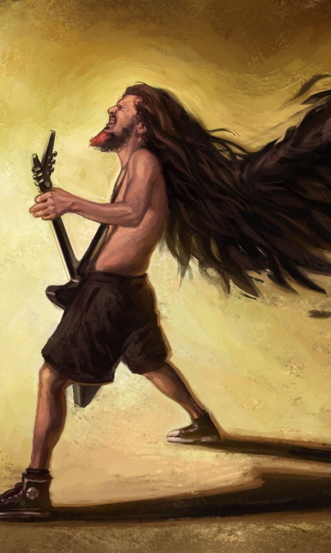 Download mobile wallpaper Music, Guitar, Angel for free.